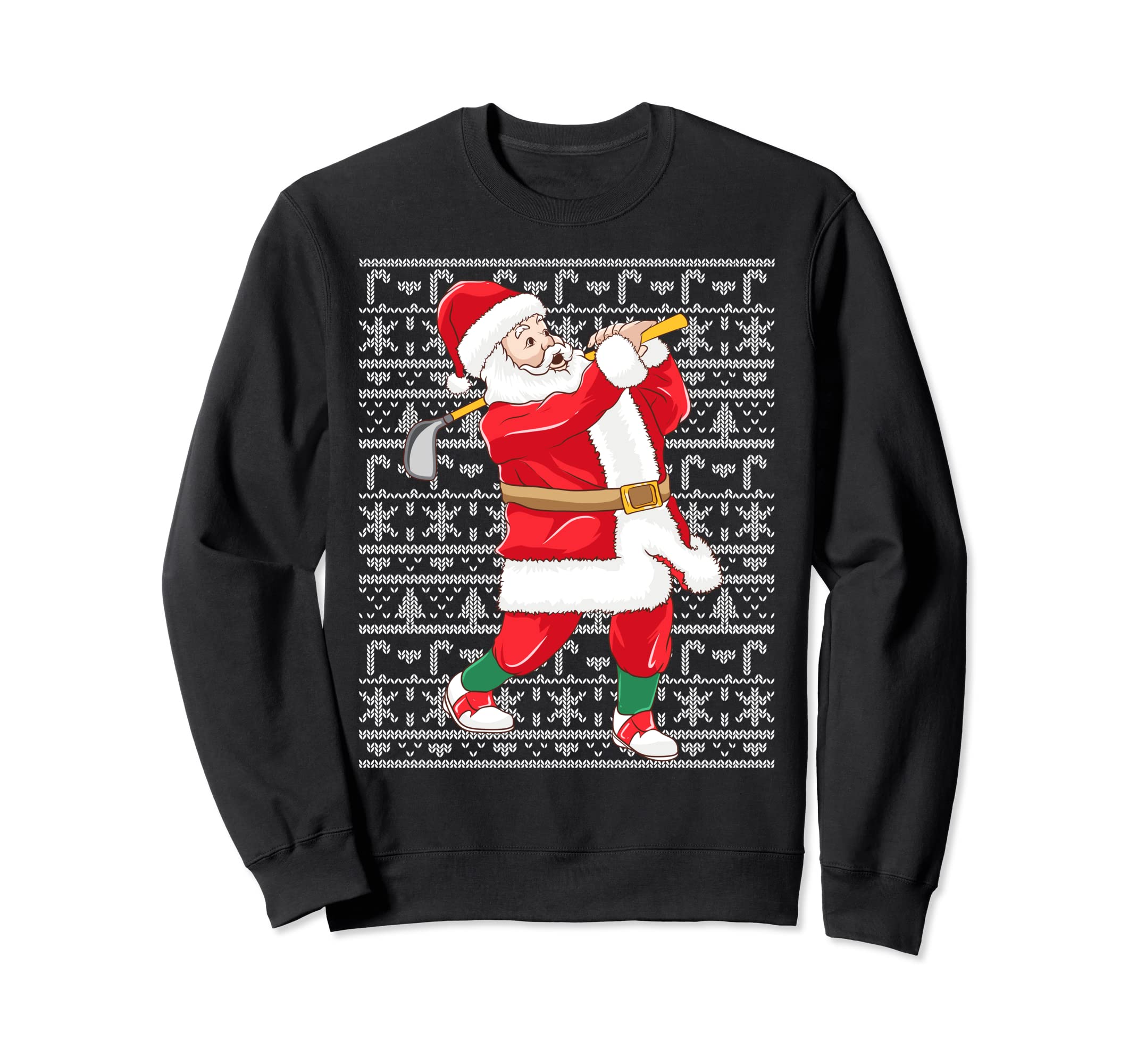 Golfing Santa Claus Golf Ugly Golfer Sweatshirt - Graphic Print for Adults - T-Shirt, Sweatshirt, Hoodie