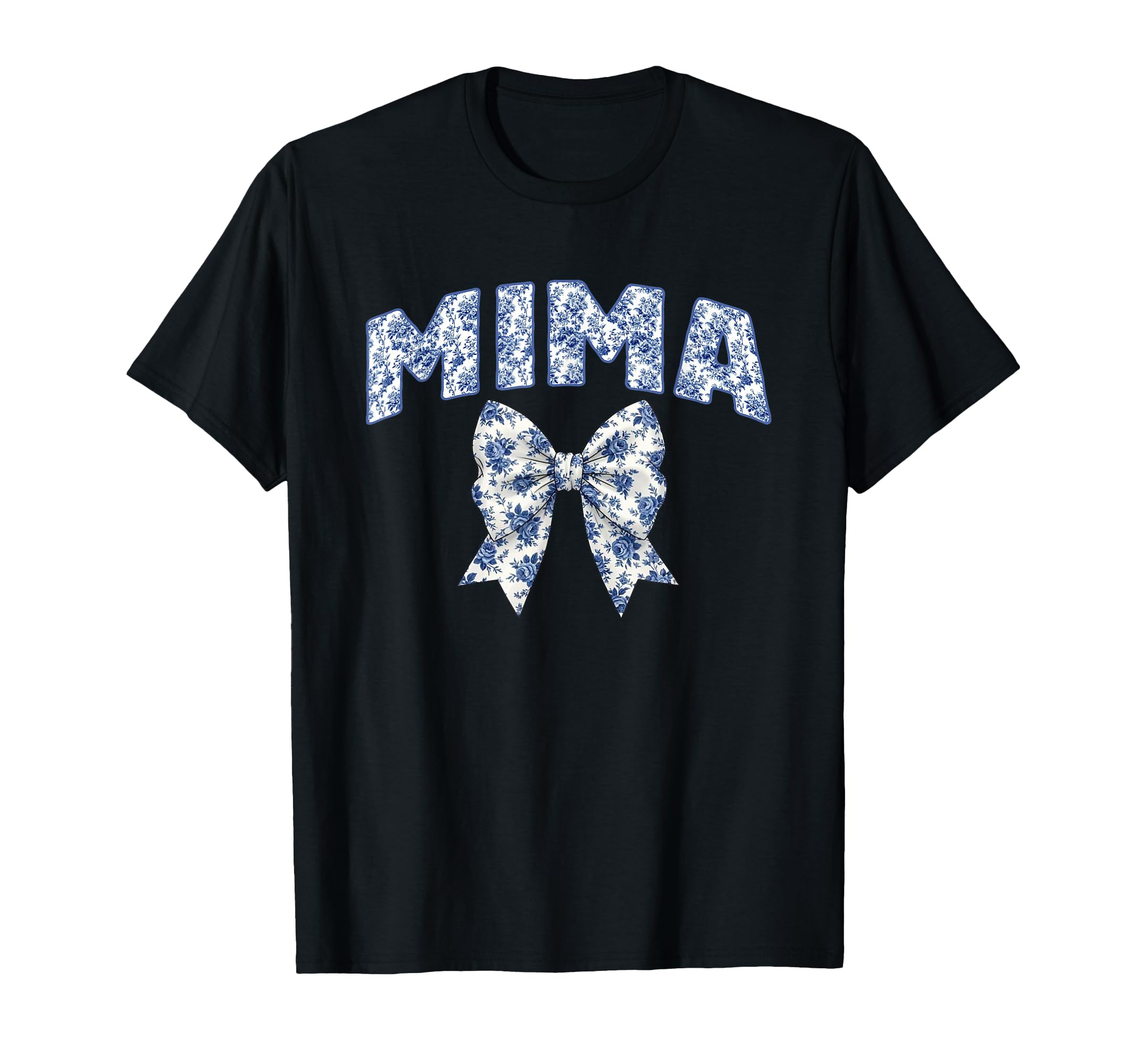 Mima Coquette Toile Blue Bow Floral Family T-Shirt - Trendy Graphic Unisex - T-Shirt, Sweatshirt, Hoodie