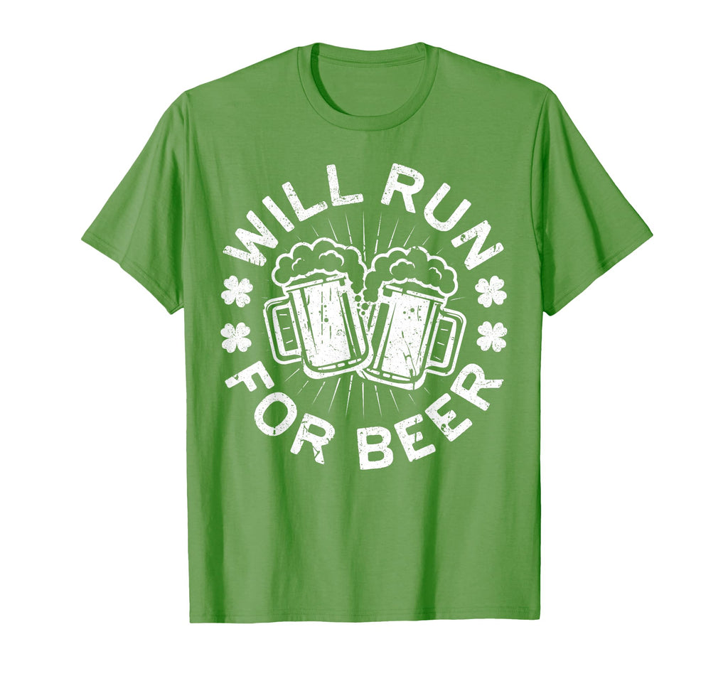 Will Run Beer Funny St Patricks Day T-Shirt - Fun Novelty Design Unisex - T-Shirt, Sweatshirt, Hoodie
