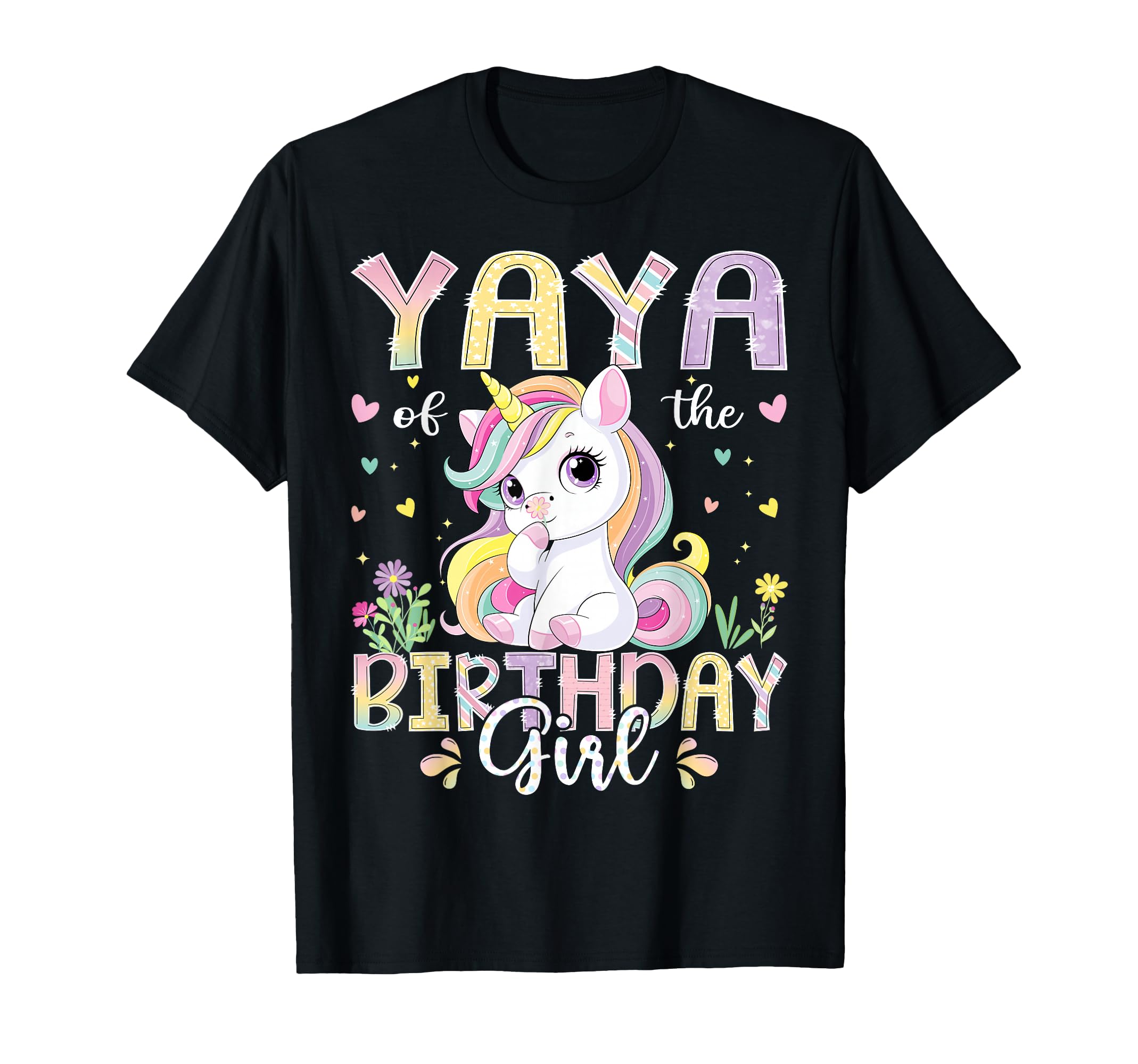 Yaya Birthday Kawaii Unicorn Family T-Shirt - Aesthetic Graphic Men Women - T-Shirt, Sweatshirt, Hoodie