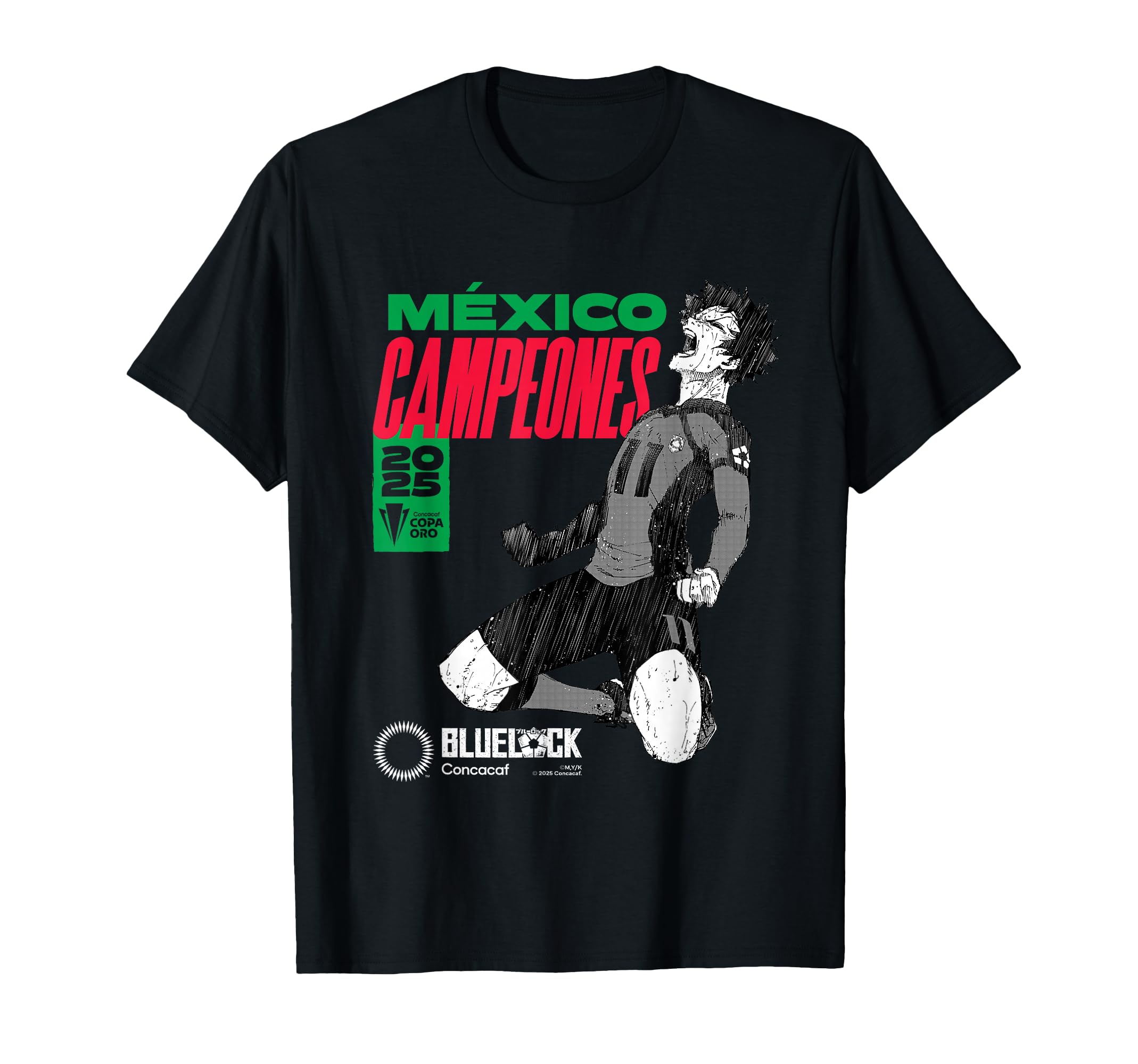 2025 Concacaf Vs Blue Lock Mexico Gold T-Shirt - Graphic Print for Adults - T-Shirt, Sweatshirt, Hoodie