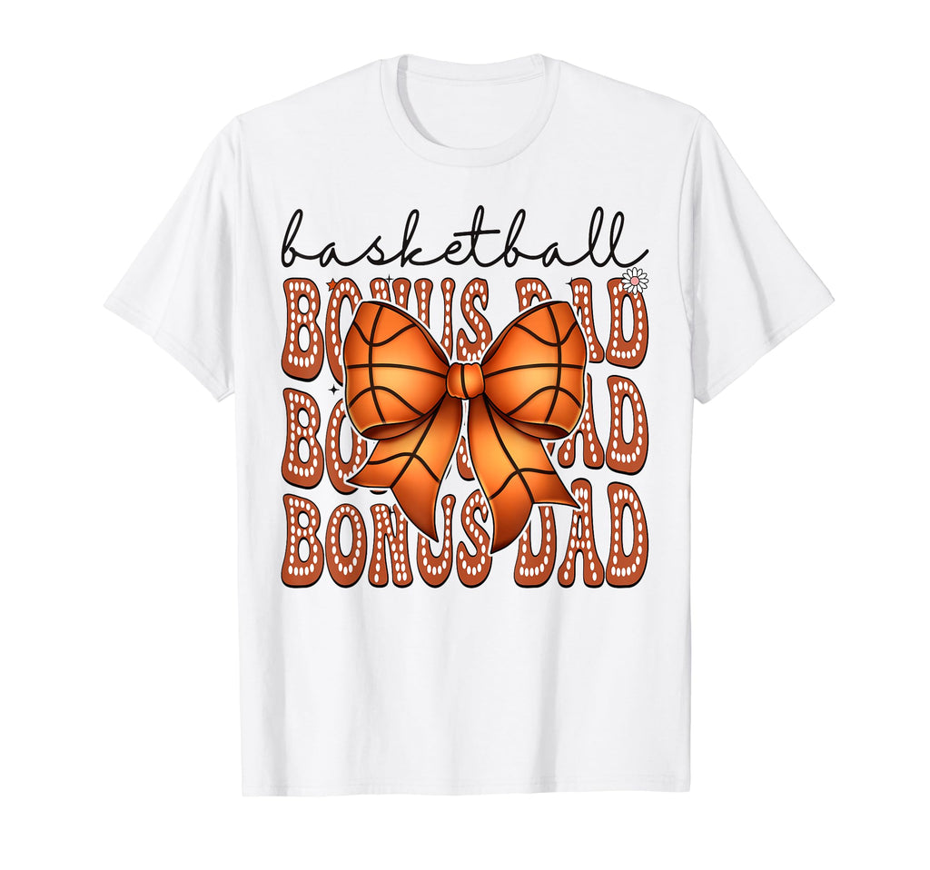 Basketball Bonus Dad Coquette Bow Game T-Shirt - Trendy Graphic for Adults - T-Shirt, Sweatshirt, Hoodie