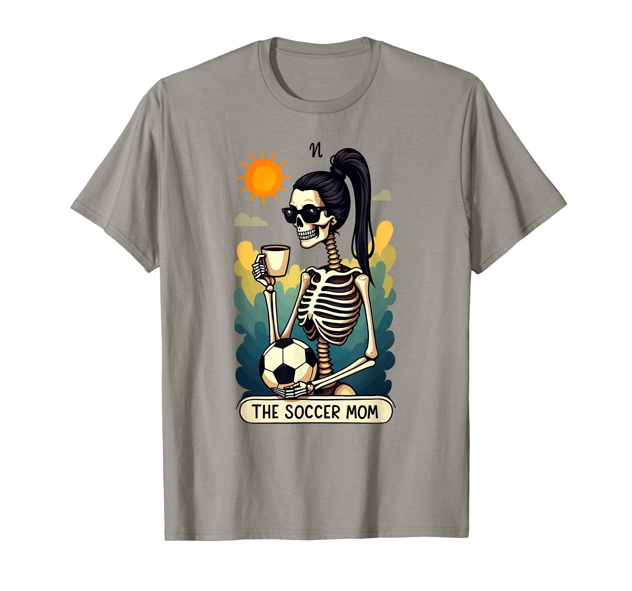 Gothic Tarot Card Skeleton Coffee T-Shirt - Minimalist Print for Adults - T-Shirt, Sweatshirt, Hoodie