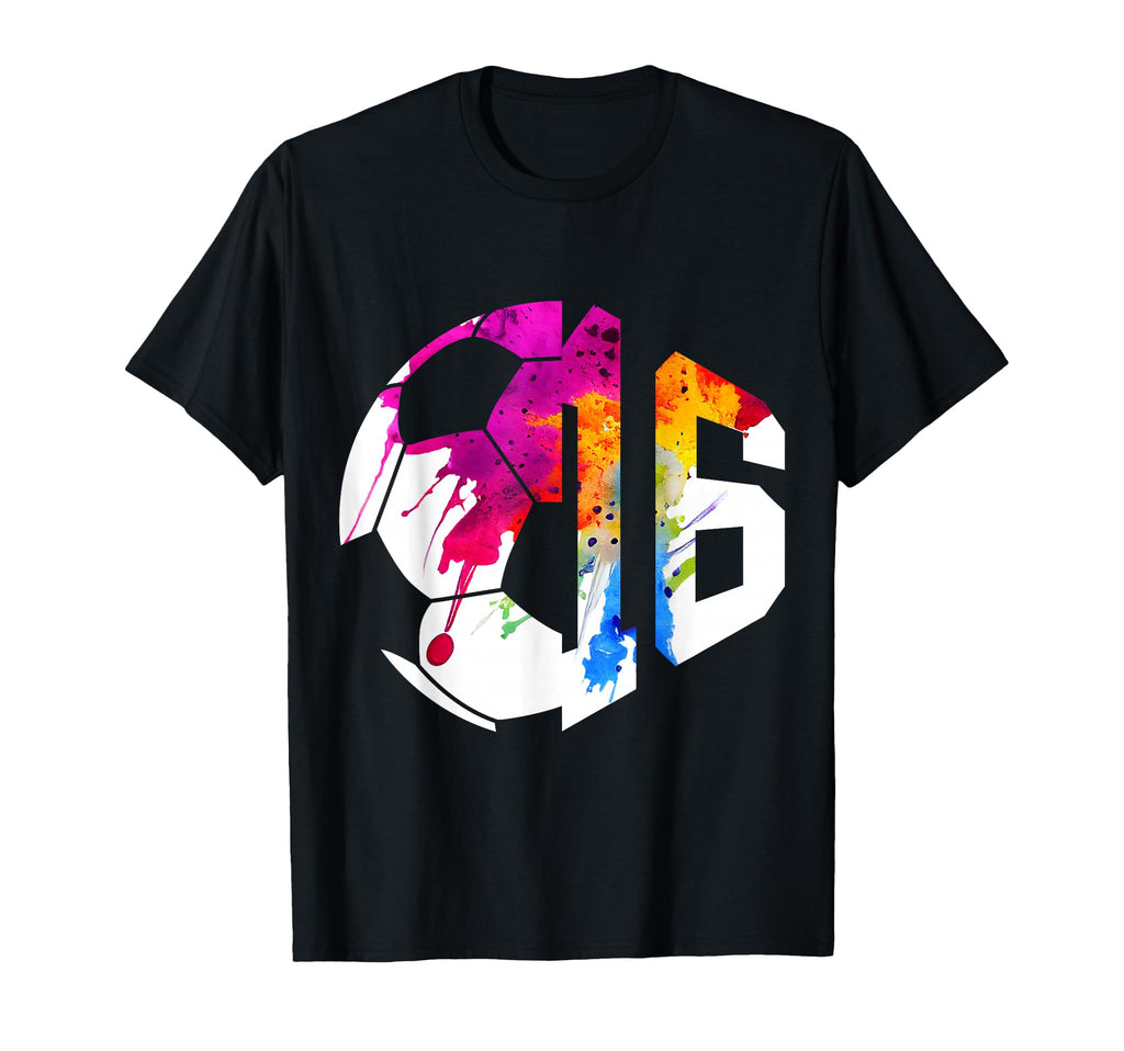Number 16 Years Soccer 16Th Birthday T-Shirt - Novelty Apparel for Adults - T-Shirt, Sweatshirt, Hoodie