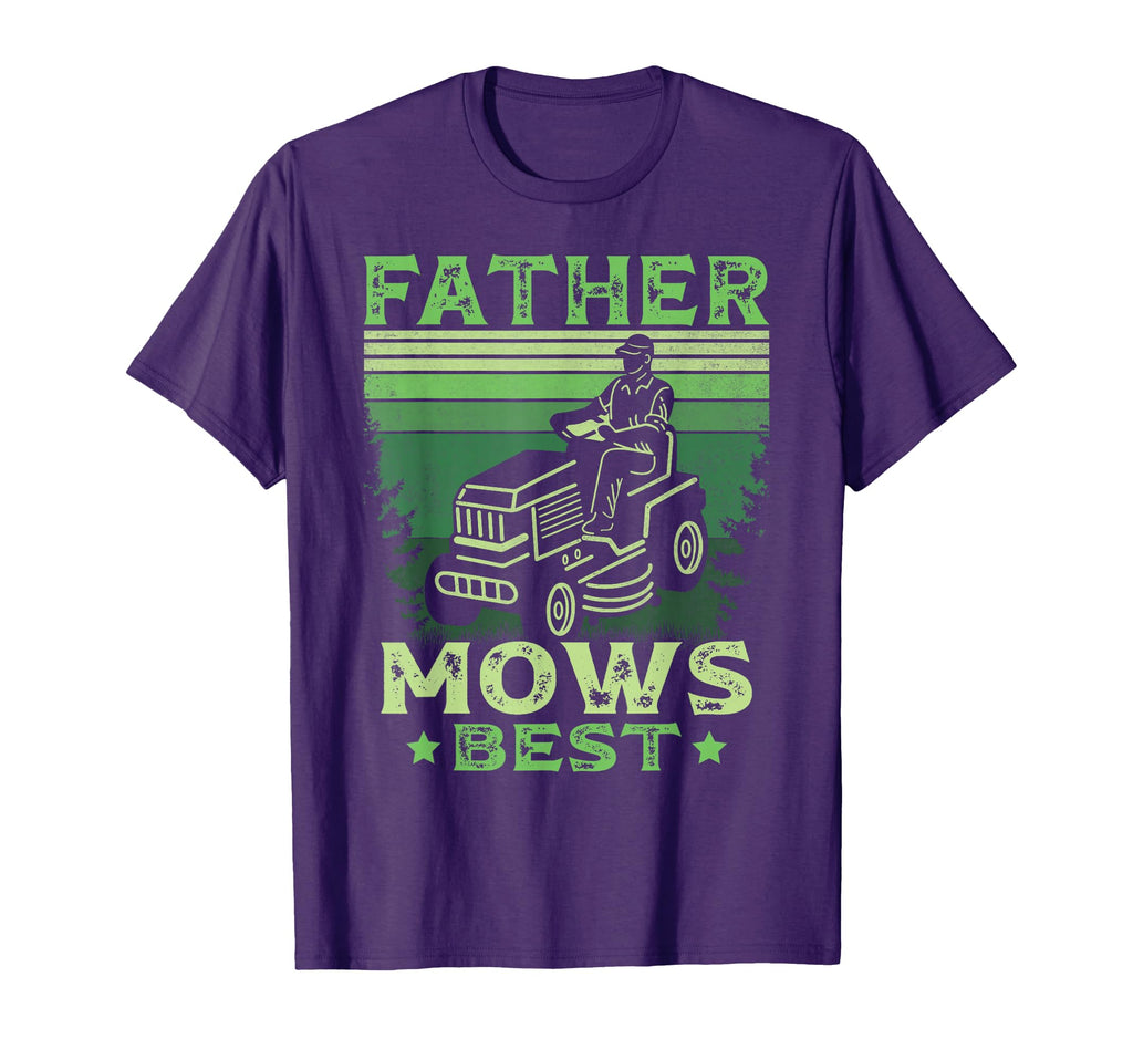 Father Mows Best Mowing Dad Riding Mower T-Shirt - Novelty Apparel Unisex - T-Shirt, Sweatshirt, Hoodie
