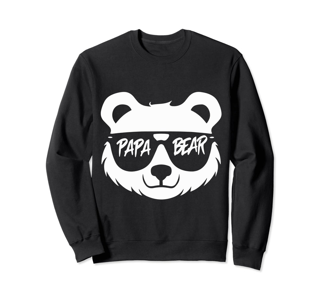 Papa Bear Face Wearing Sunglasses Papa Sweatshirt - Unique Graphic Unisex - T-Shirt, Sweatshirt, Hoodie