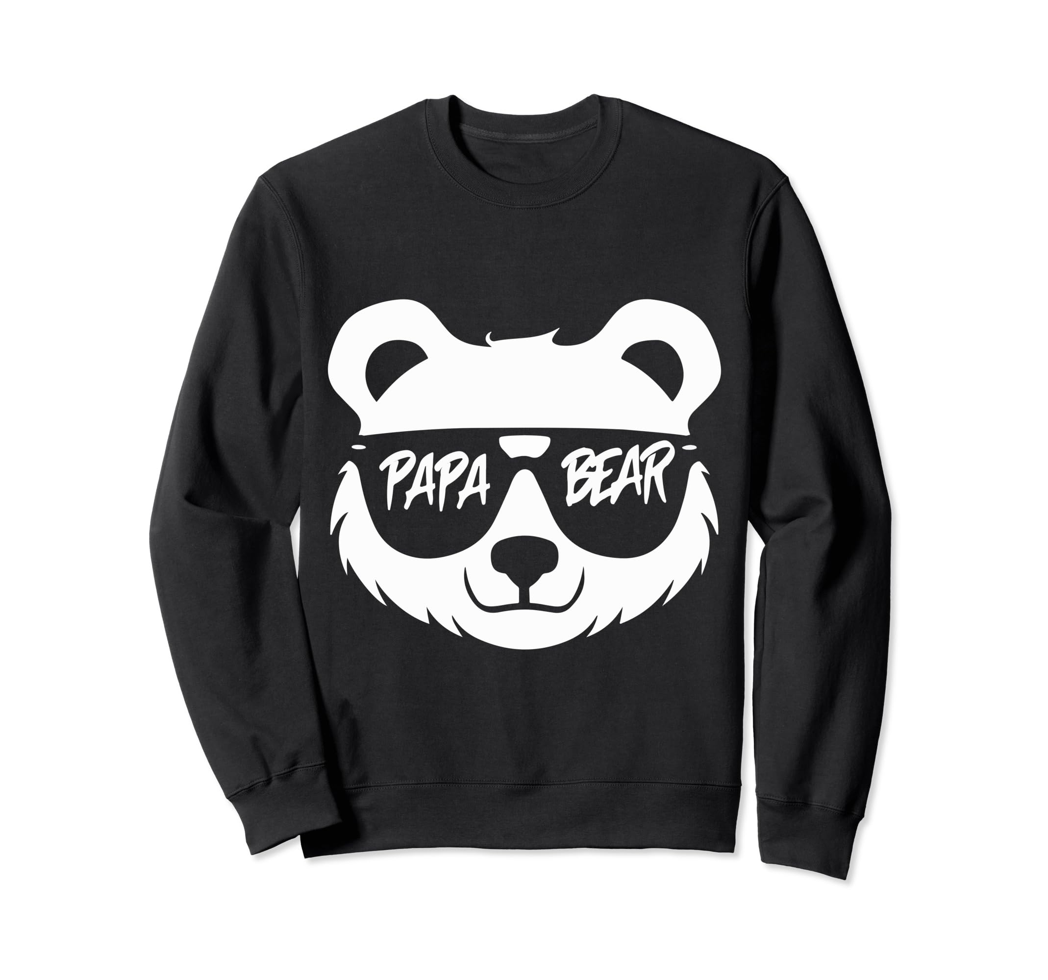 Papa Bear Face Wearing Sunglasses Papa Sweatshirt - Unique Graphic Unisex - T-Shirt, Sweatshirt, Hoodie