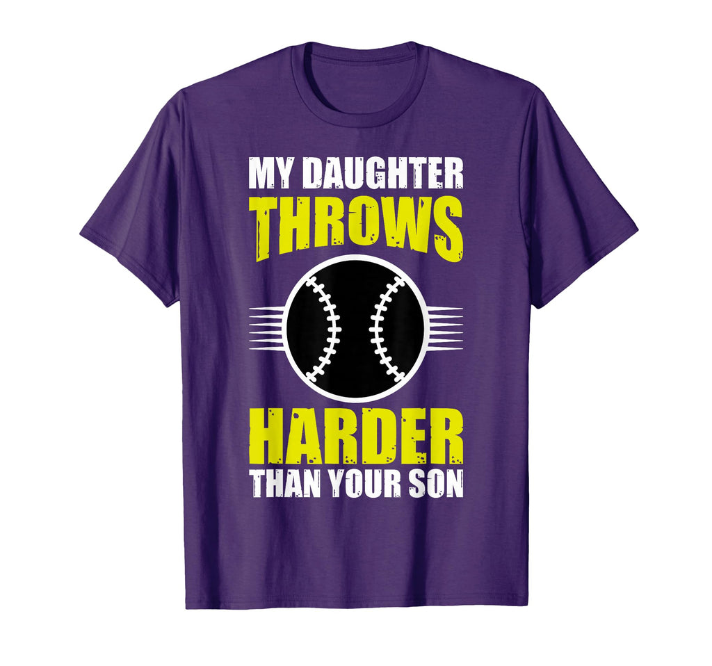 Funny Baseball Dads My Daughter Throws T-Shirt - Graphic Print Men Women - T-Shirt, Sweatshirt, Hoodie