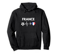 France Flag Heartbeat Soccer Hoodie - Custom Art Print for Adults - T-Shirt, Sweatshirt, Hoodie