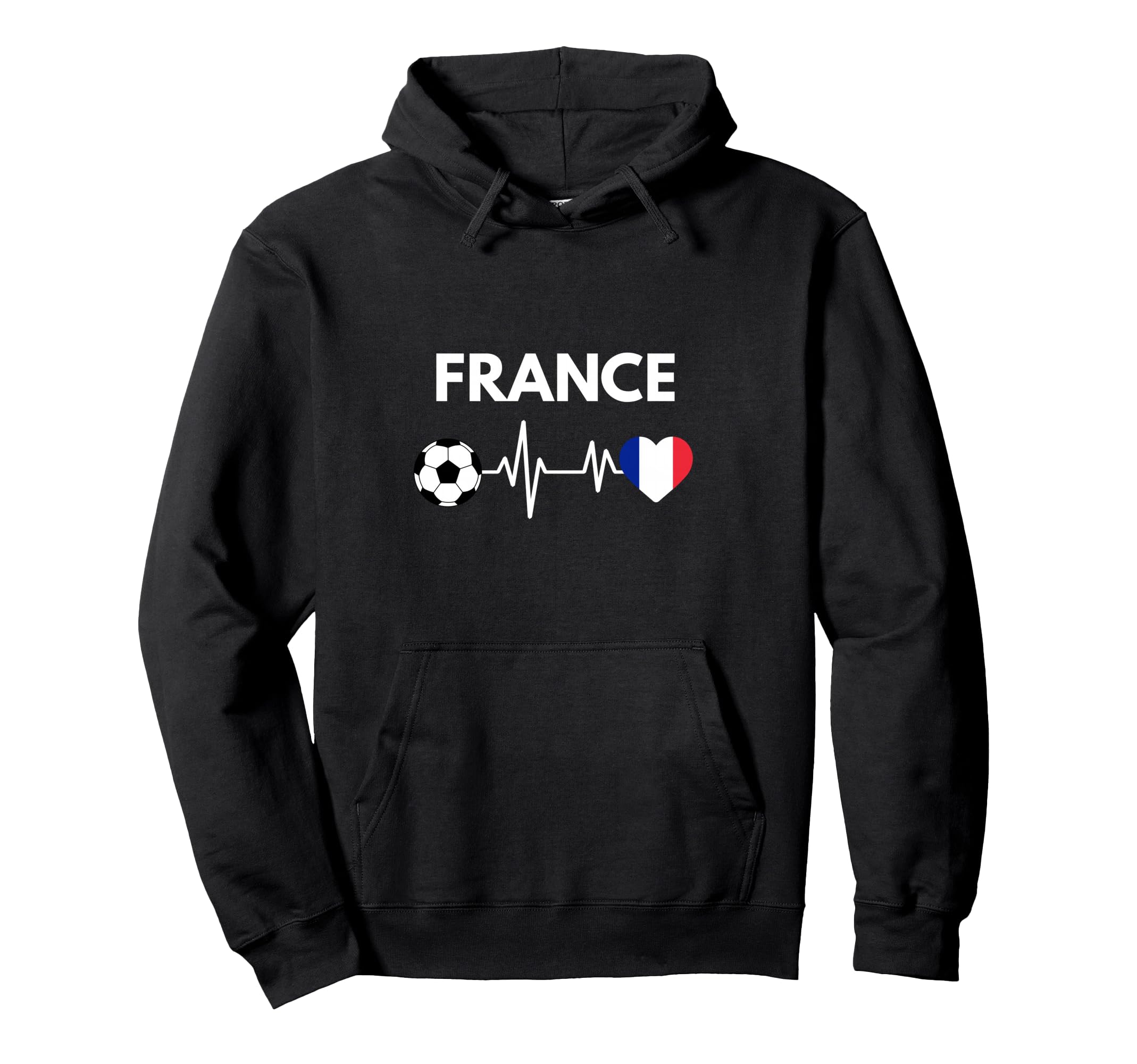 France Flag Heartbeat Soccer Hoodie - Custom Art Print for Adults - T-Shirt, Sweatshirt, Hoodie