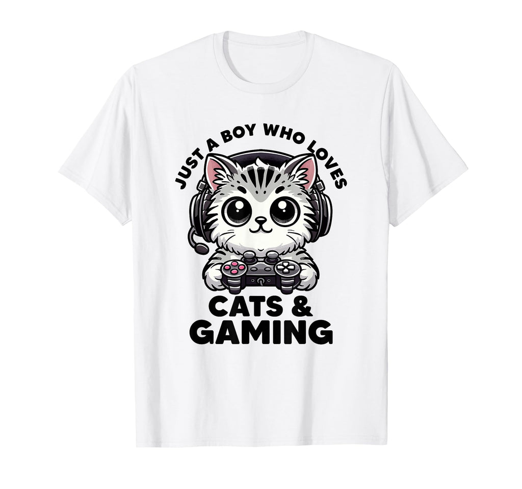 Just Who Loves Cats Gaming Cat Dad T-Shirt - Aesthetic Graphic for Adults - T-Shirt, Sweatshirt, Hoodie