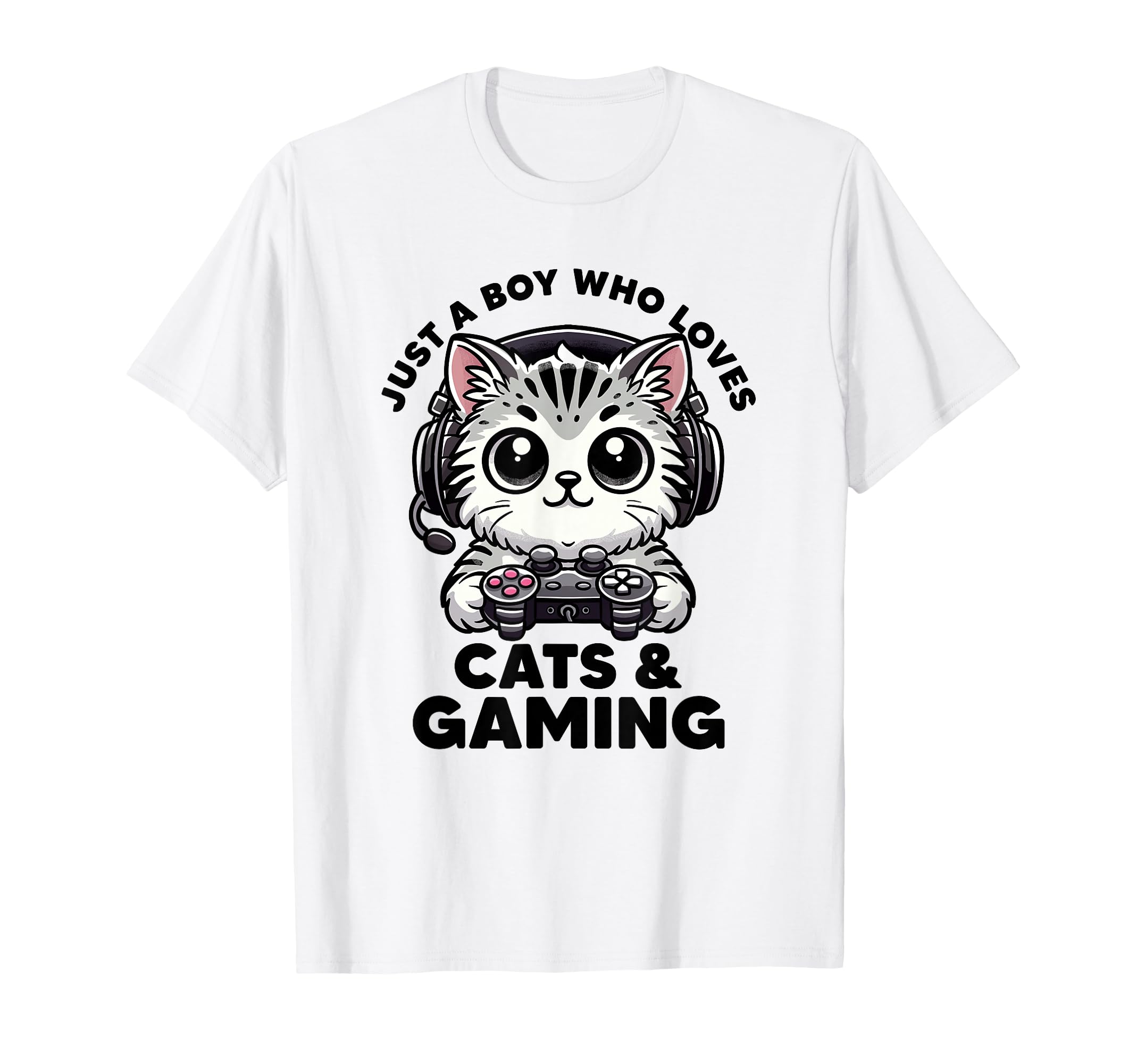 Just Who Loves Cats Gaming Cat Dad T-Shirt - Aesthetic Graphic for Adults - T-Shirt, Sweatshirt, Hoodie