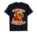 I Believe Santa Paws Lhasa Apso Dog Mom Dad T-Shirt - Graphic Print Unisex - T-Shirt, Sweatshirt, Hoodie