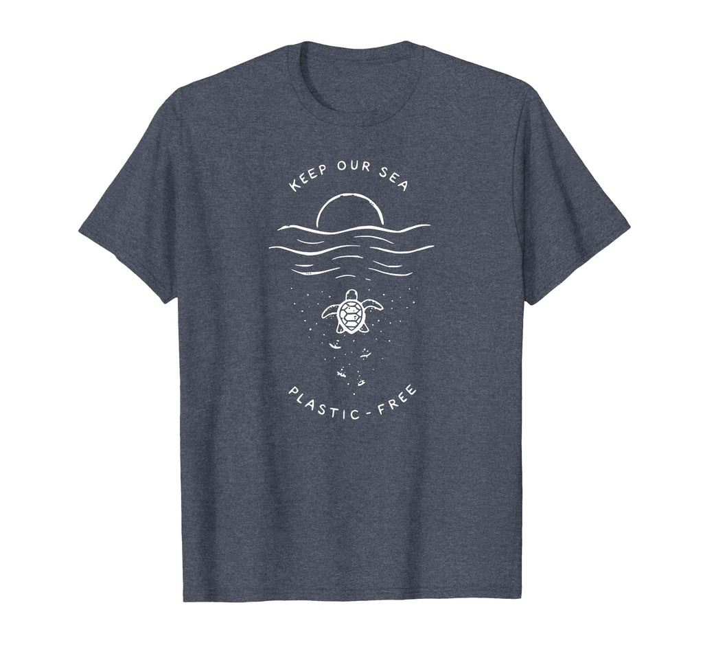 Keep Our Sea Plastic Free Save Turtles T-Shirt - Custom Art Print Unisex - T-Shirt, Sweatshirt, Hoodie