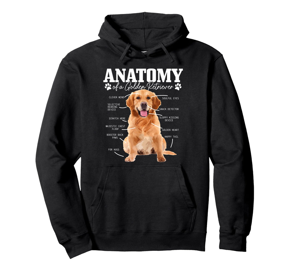 Anatomy Golden Retriever Funny Dog Mom Hoodie - Minimalist Print Men Women - T-Shirt, Sweatshirt, Hoodie
