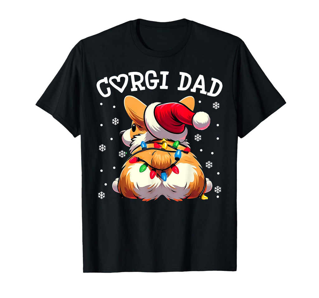 Corgi Butt Dad Plaid Snowflakes T-Shirt - Casual Everyday Wear Unisex - T-Shirt, Sweatshirt, Hoodie