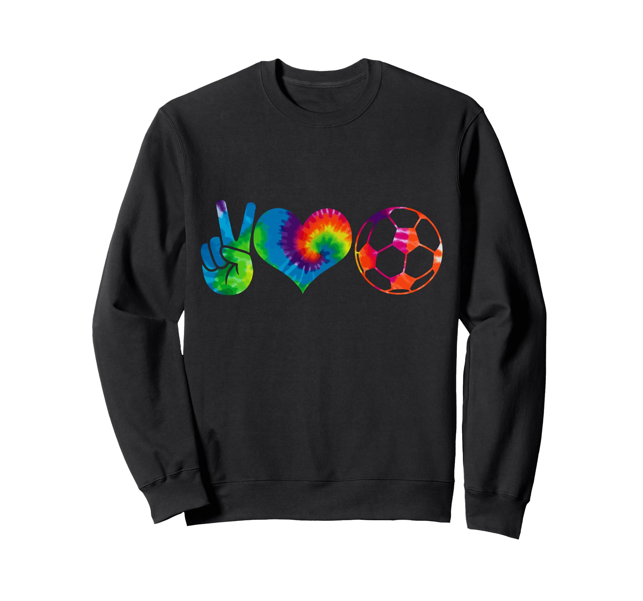Soccer Tie Dye Peace Love Soccer Sweatshirt - Graphic Print Men Women - T-Shirt, Sweatshirt, Hoodie