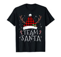 Team Santa Red Plaid Claus Hat Matching T-Shirt - Minimalist Print Unisex - T-Shirt, Sweatshirt, Hoodie
