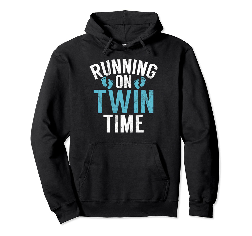 Running Twin Time Twin Dad Hoodie - Trendy Graphic for Adults - T-Shirt, Sweatshirt, Hoodie