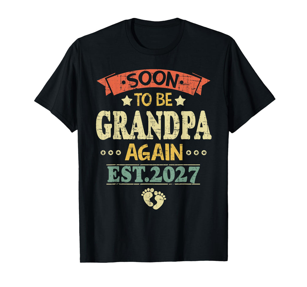 Mens Soon To Be Grandpa Est 2027 Dad T-Shirt - Minimalist Print Men Women - T-Shirt, Sweatshirt, Hoodie