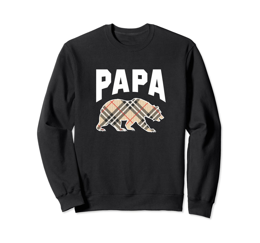 Plaid Bear Papa Greatest Dad Sweatshirt - Casual Everyday Wear for Adults - T-Shirt, Sweatshirt, Hoodie