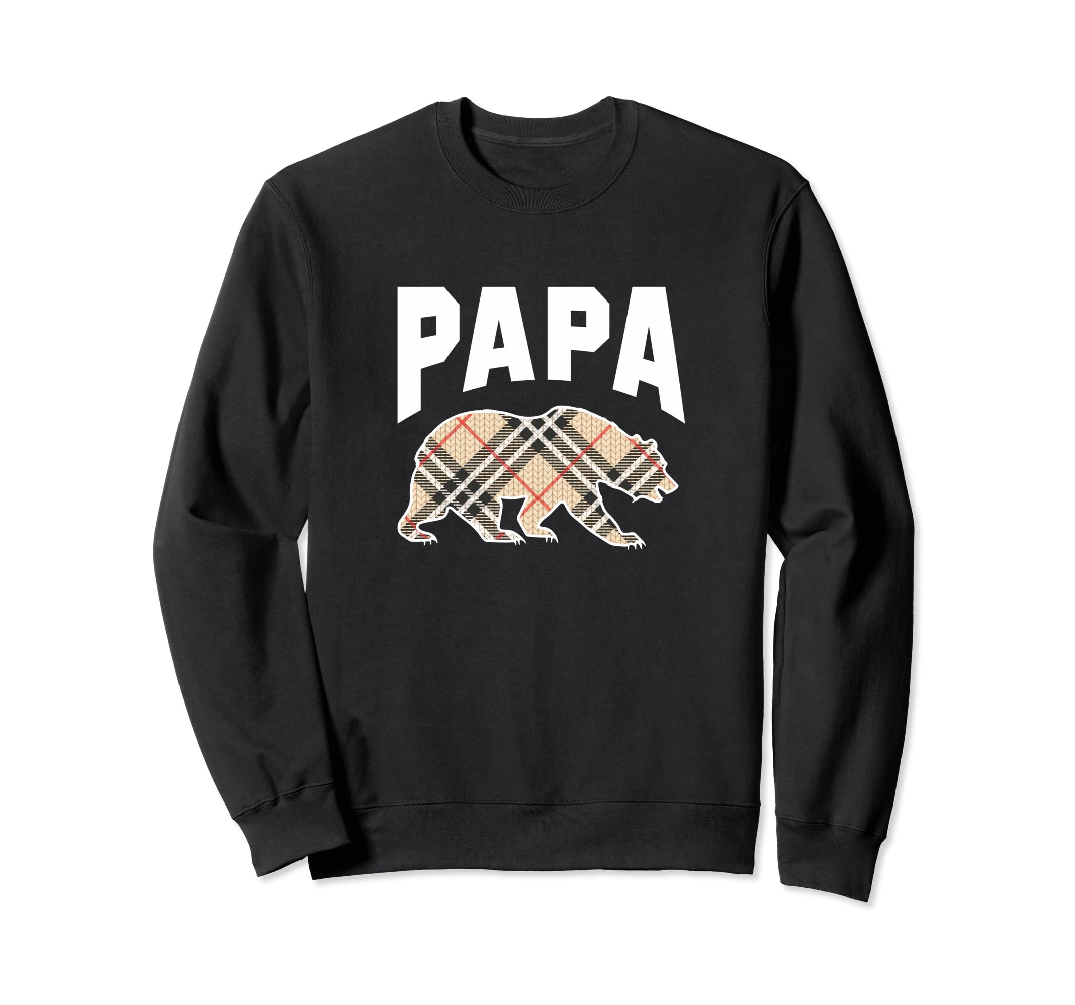 Plaid Bear Papa Greatest Dad Sweatshirt - Casual Everyday Wear for Adults - T-Shirt, Sweatshirt, Hoodie