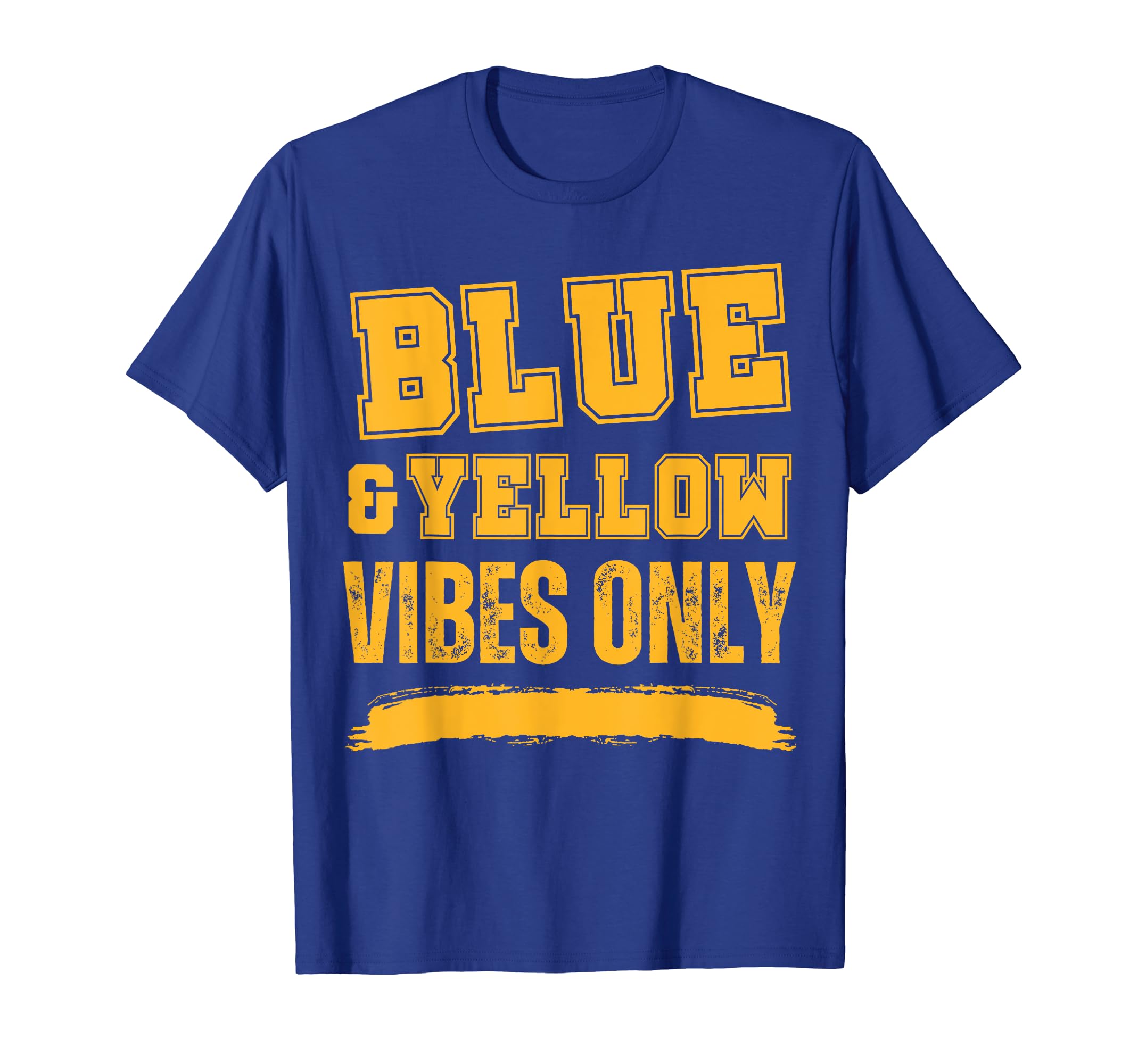 Blue And Yellow Game Day Blue And T-Shirt - Custom Art Print for Adults - T-Shirt, Sweatshirt, Hoodie