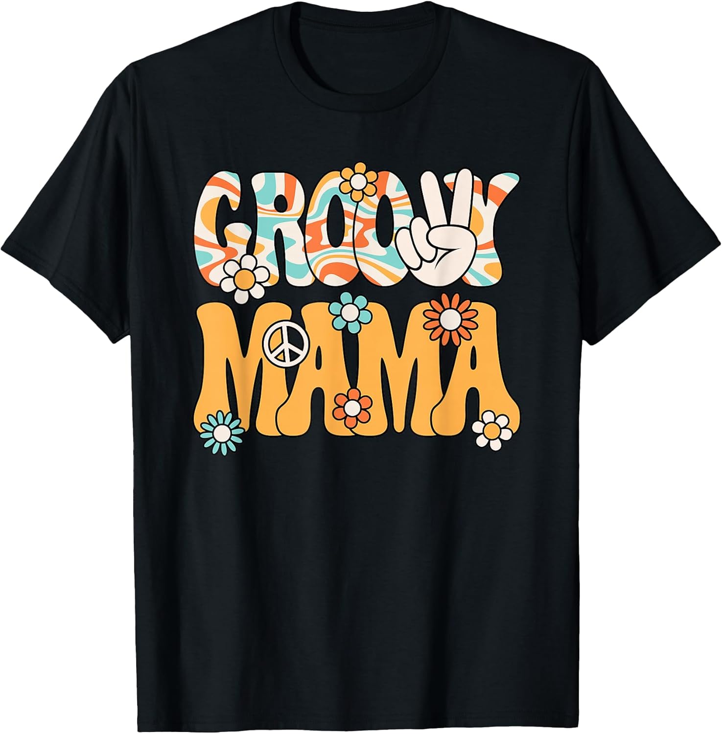 Groovy Mama Mom Retro Hippie 60s 70s Party Outfit - Adult & Kids T-Shirts, Sweatshirts & Hoodies apparel design preview 1