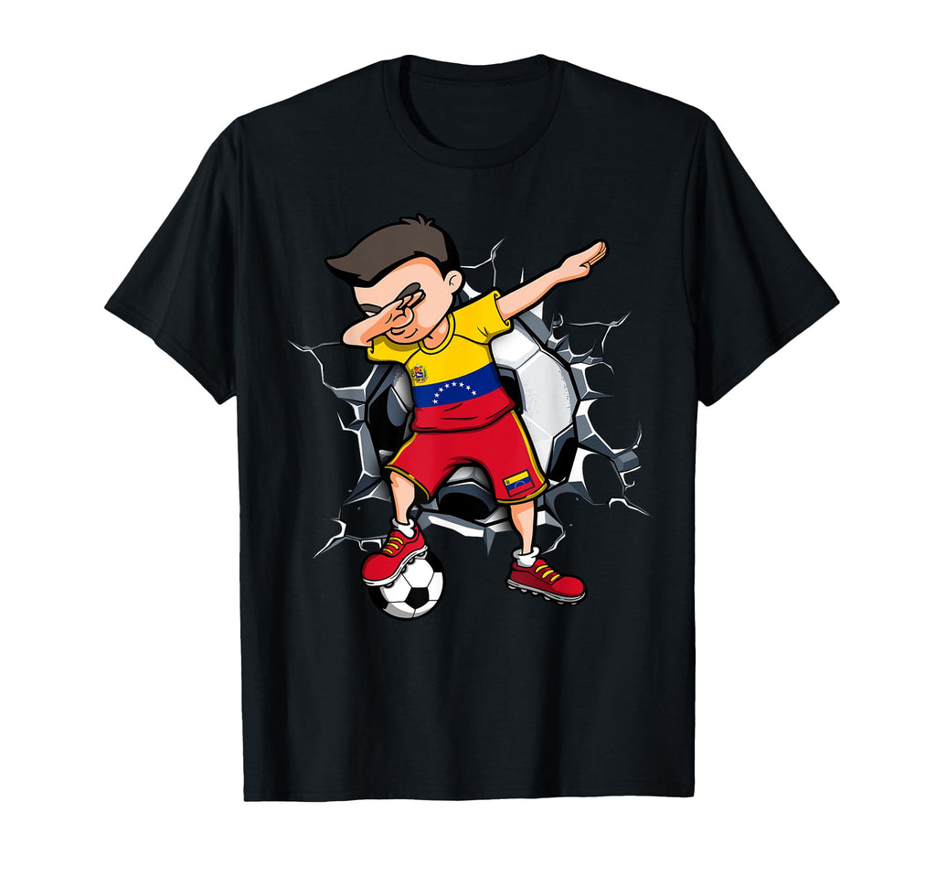 Dabbing Soccer Venezuela Football T-Shirt - Minimalist Print Men Women - T-Shirt, Sweatshirt, Hoodie
