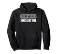 Outnumbered Since Day One Twin Daddy Hoodie - Minimalist Print for Adults - T-Shirt, Sweatshirt, Hoodie