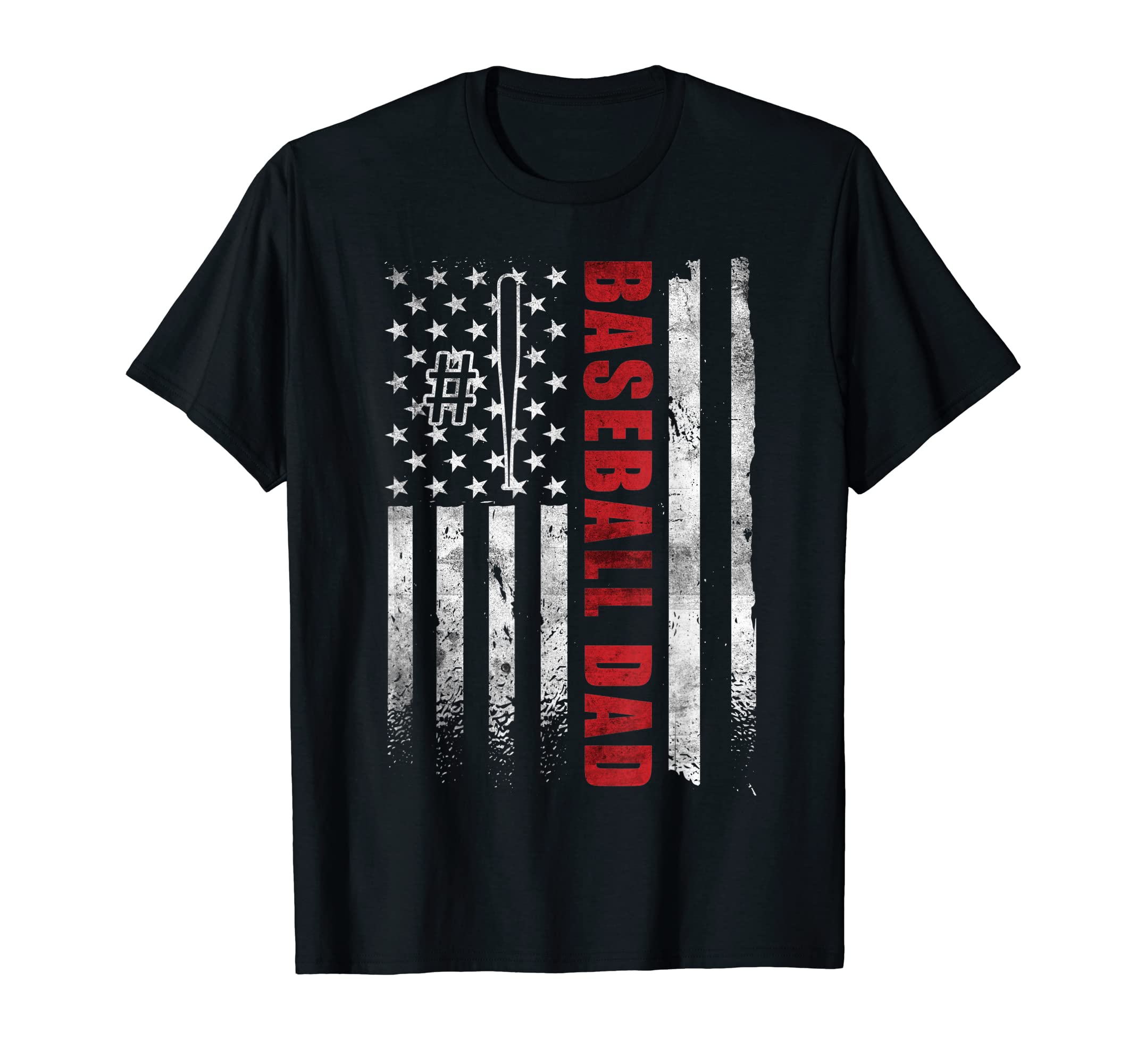 Number One Baseball Dad Fathers Day T-Shirt - Aesthetic Graphic for Adults - T-Shirt, Sweatshirt, Hoodie
