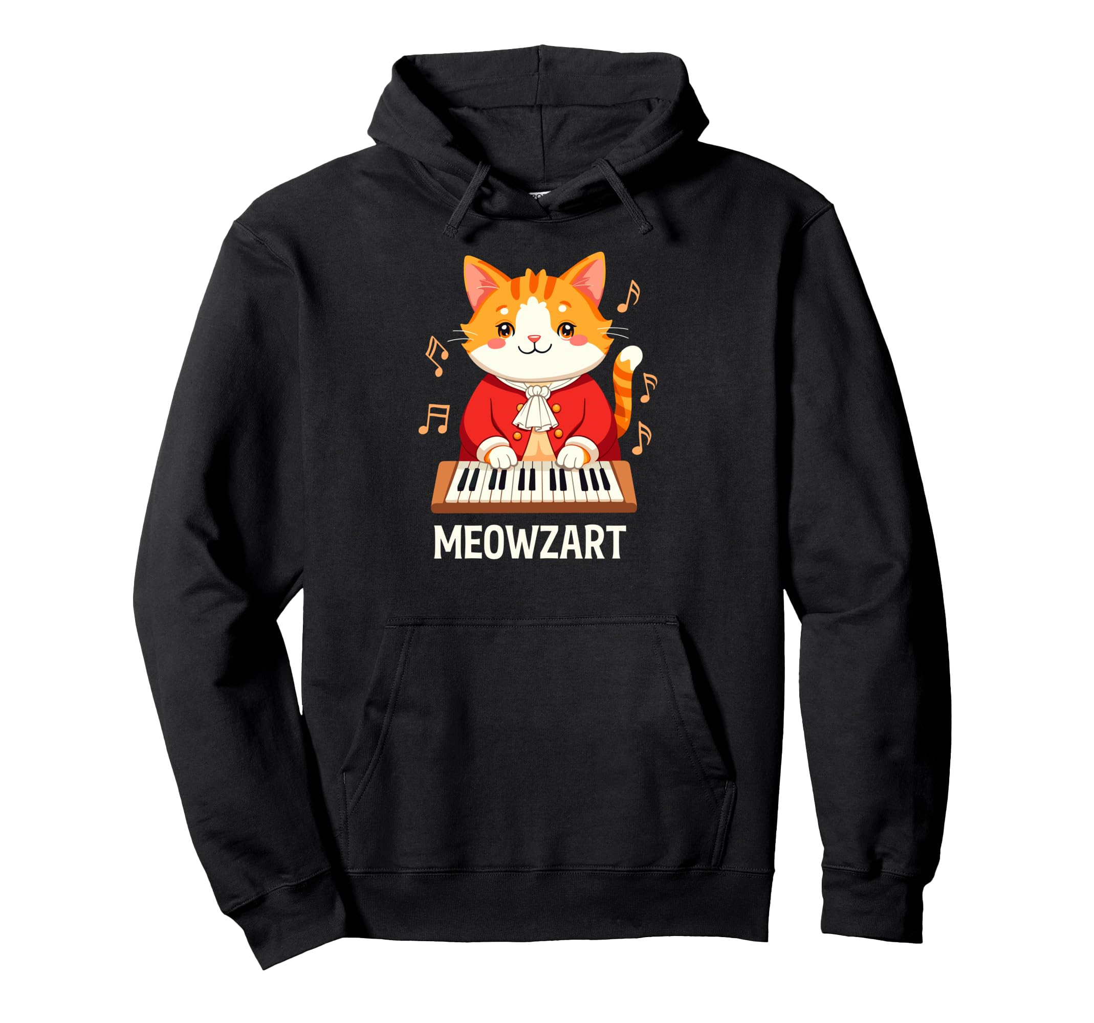 Musician Cat Meowzart Music Cats Lover Kitty Hoodie - Graphic Print Unisex - T-Shirt, Sweatshirt, Hoodie
