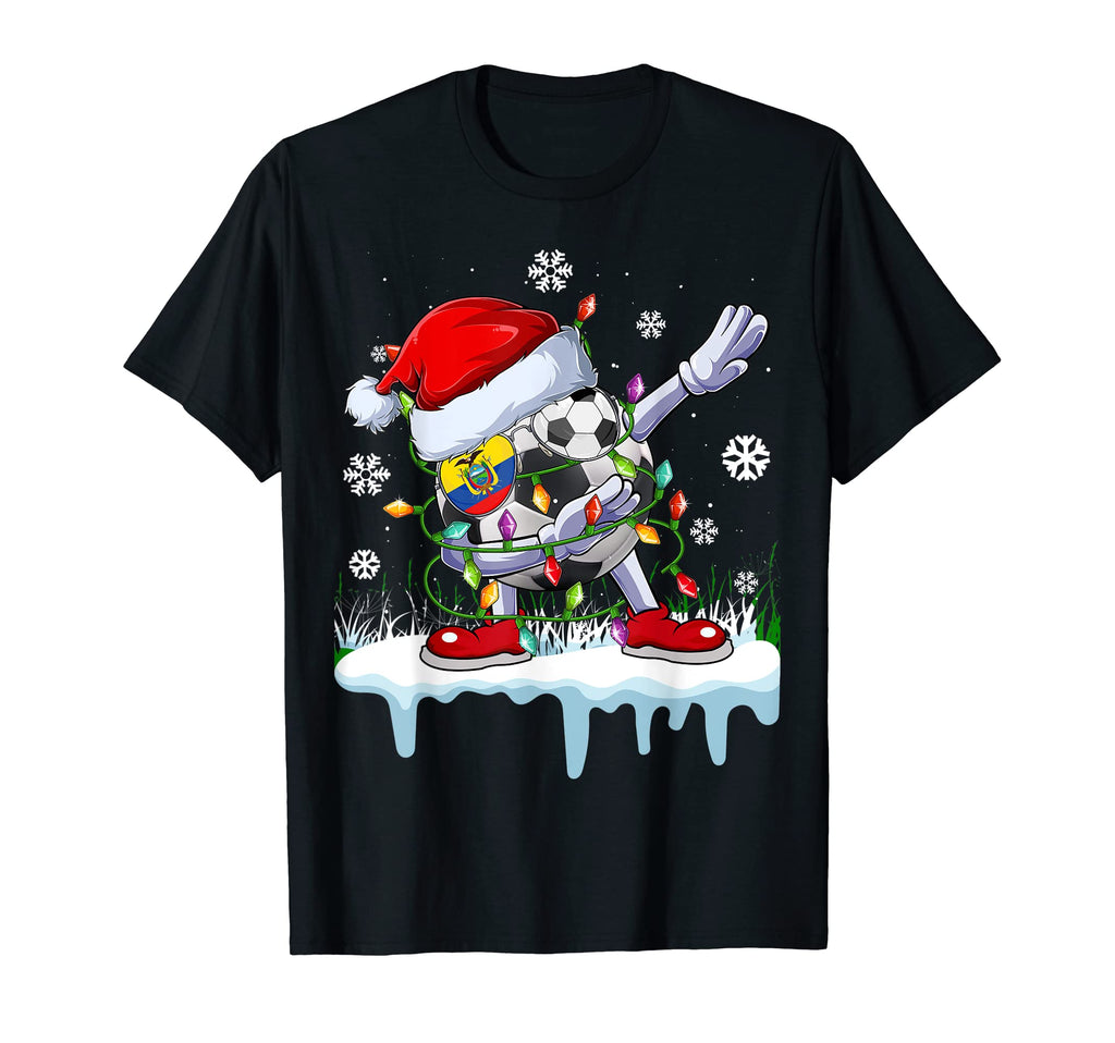 Funny Santa Dabbing Ecuador Soccer T-Shirt - Aesthetic Graphic Men Women - T-Shirt, Sweatshirt, Hoodie