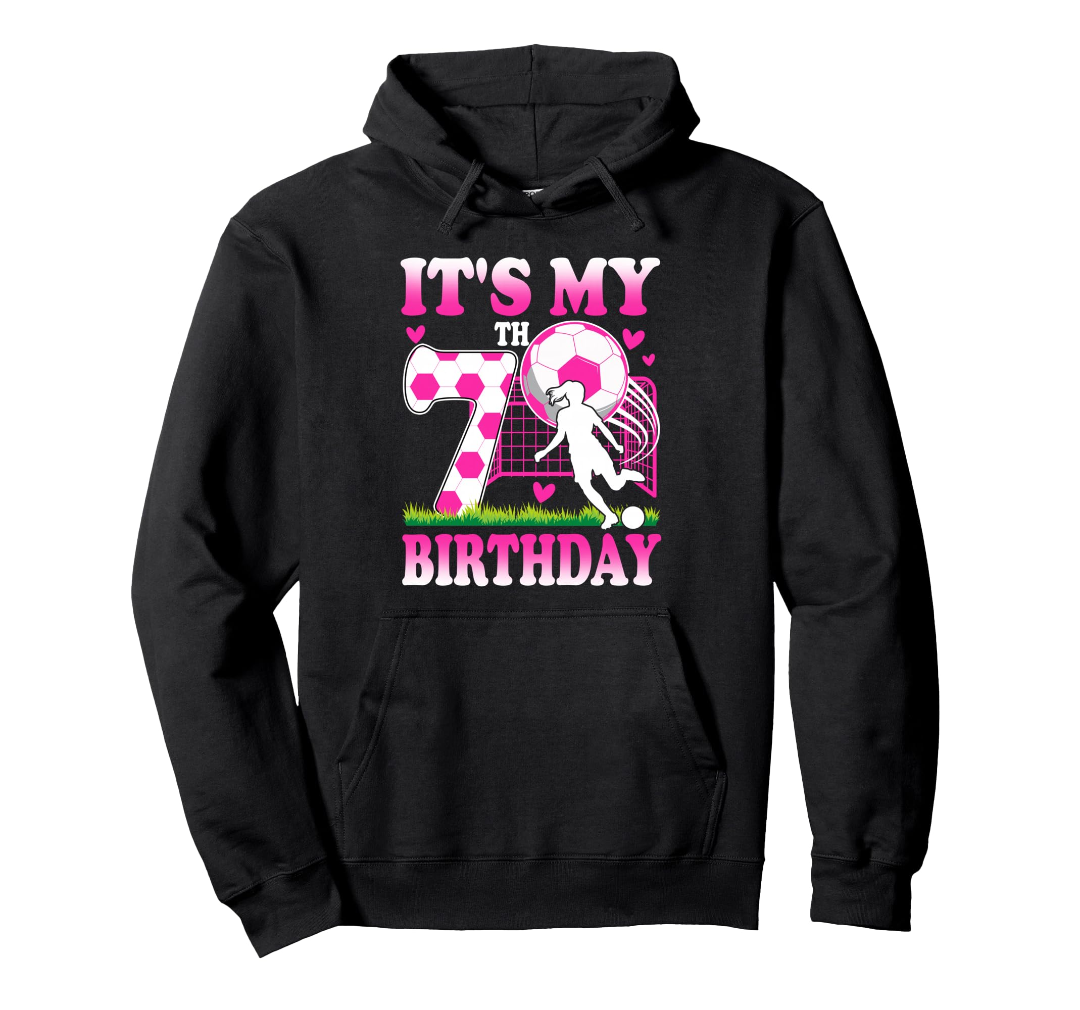 7 Year Old Birthday Soccer Themed Hoodie - Fun Novelty Design for Adults - T-Shirt, Sweatshirt, Hoodie