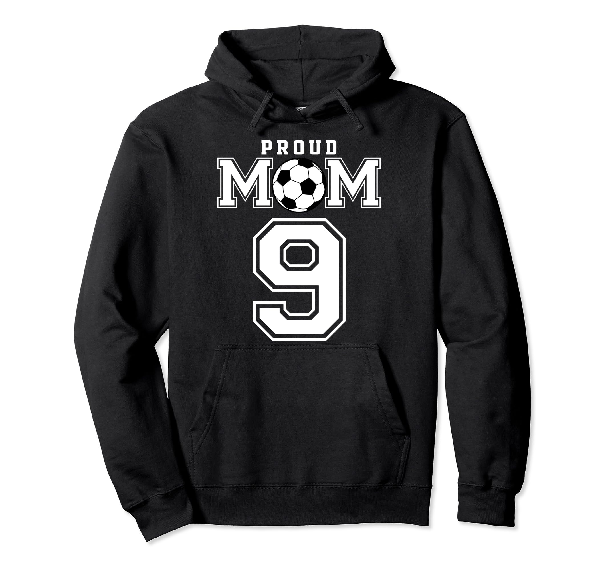 Number 9 Custom Proud Soccer Futbol Hoodie - Minimalist Print for Adults - T-Shirt, Sweatshirt, Hoodie