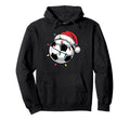 Soccer Ball Santa Hat Lights Family Hoodie - Minimalist Print for Adults - T-Shirt, Sweatshirt, Hoodie