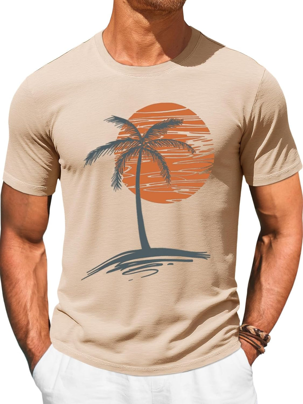 Mens Short Sleeve Crew Neck Casual Summer Beach Palm - Adult & Kids T-Shirts, Sweatshirts & Hoodies apparel design preview 1