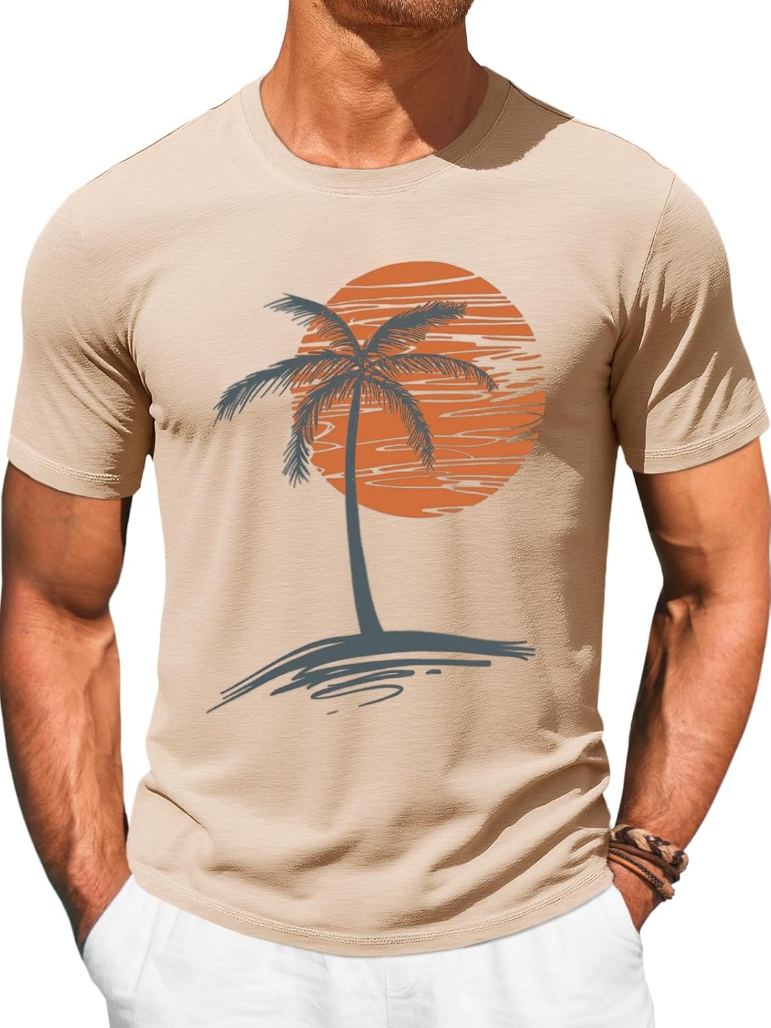 Mens Short Sleeve Crew Neck Casual Summer Beach Palm - Adult & Kids T-Shirts, Sweatshirts & Hoodies apparel design preview 1