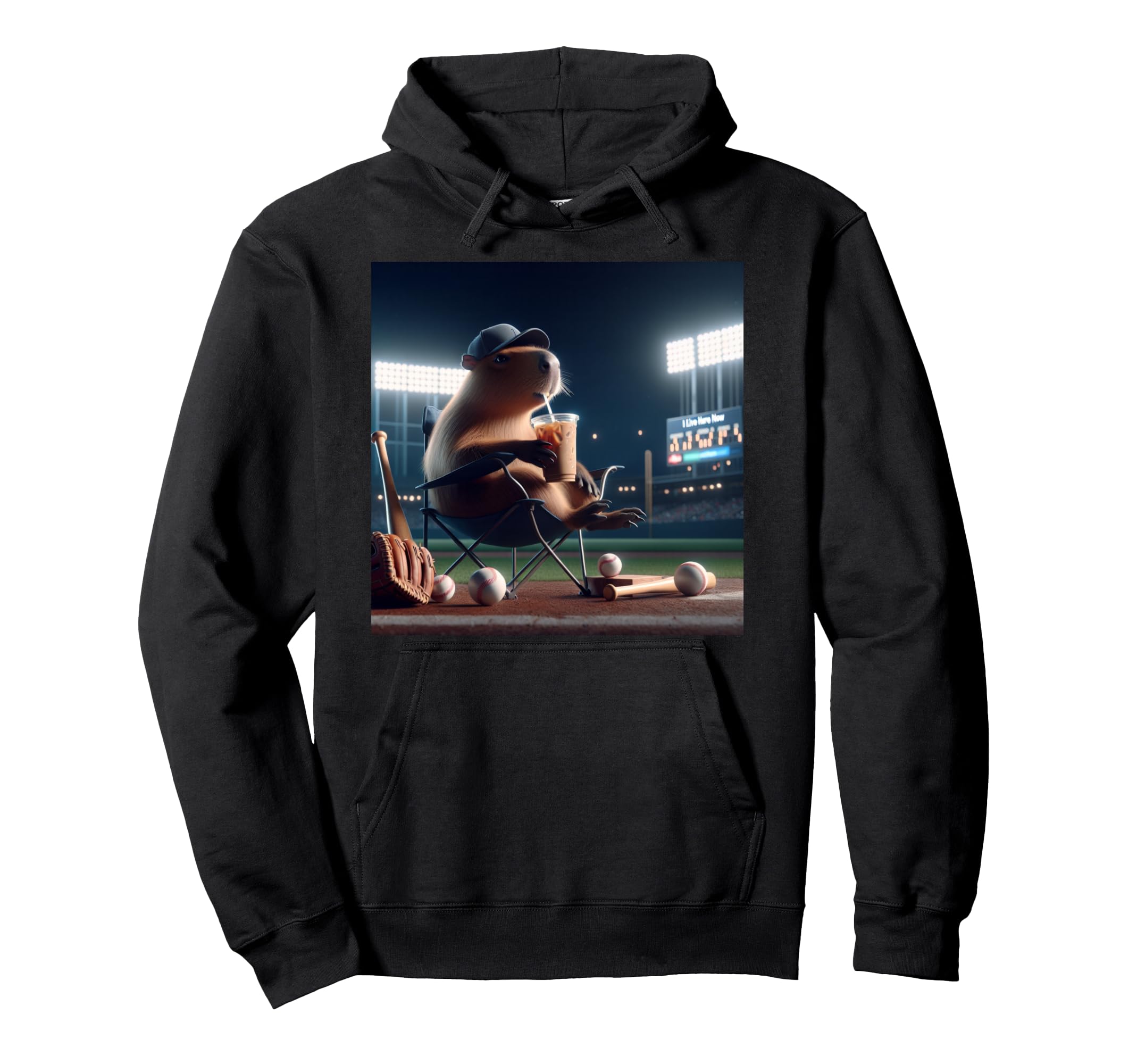 Funny Capybara Baseball Lovers Baseball Hoodie - Novelty Apparel Men Women - T-Shirt, Sweatshirt, Hoodie