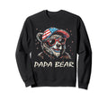 Papa Bear Fathers Day Usa Flag Sweatshirt - Streetwear Style for Adults - T-Shirt, Sweatshirt, Hoodie