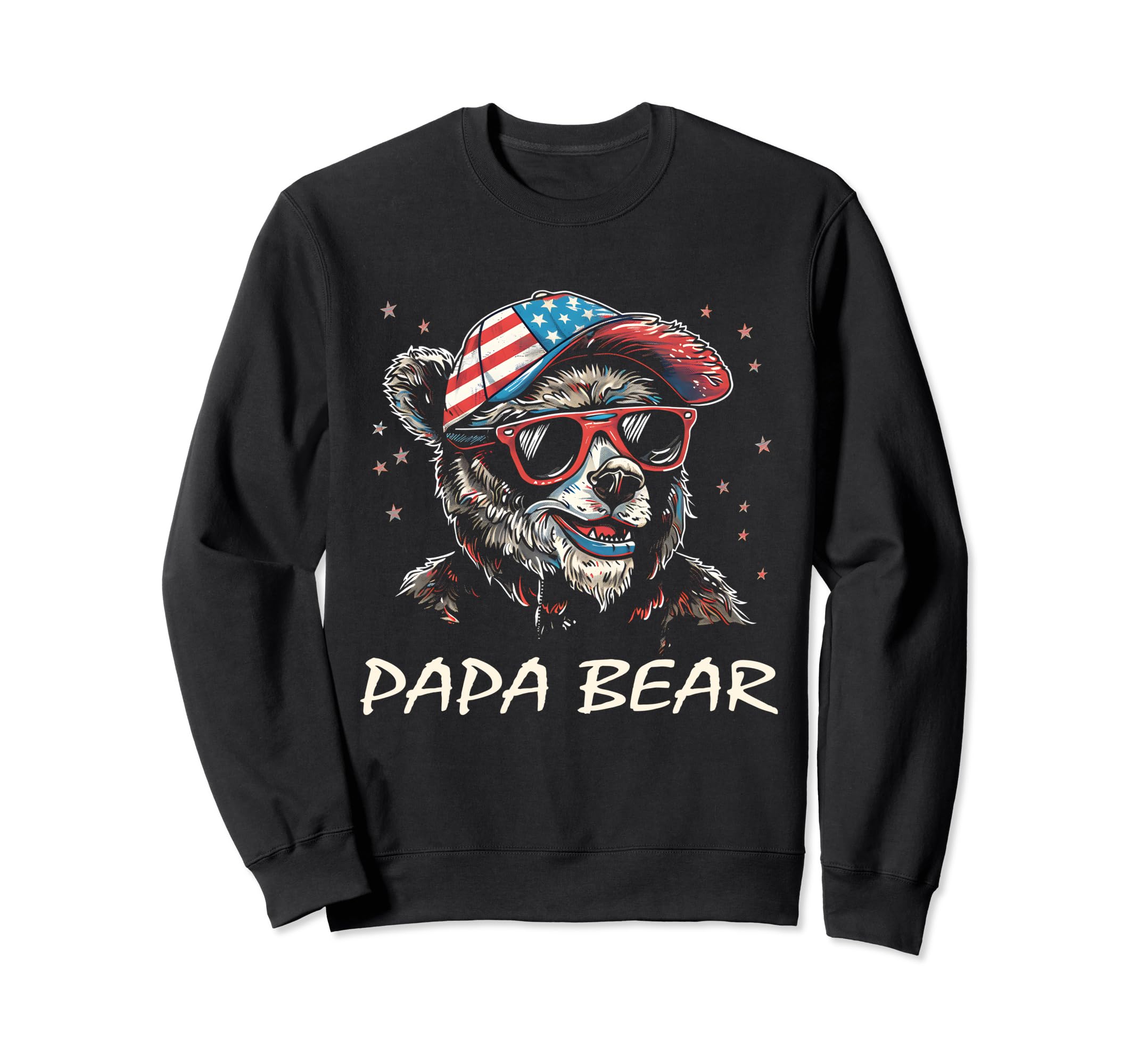 Papa Bear Fathers Day Usa Flag Sweatshirt - Streetwear Style for Adults - T-Shirt, Sweatshirt, Hoodie