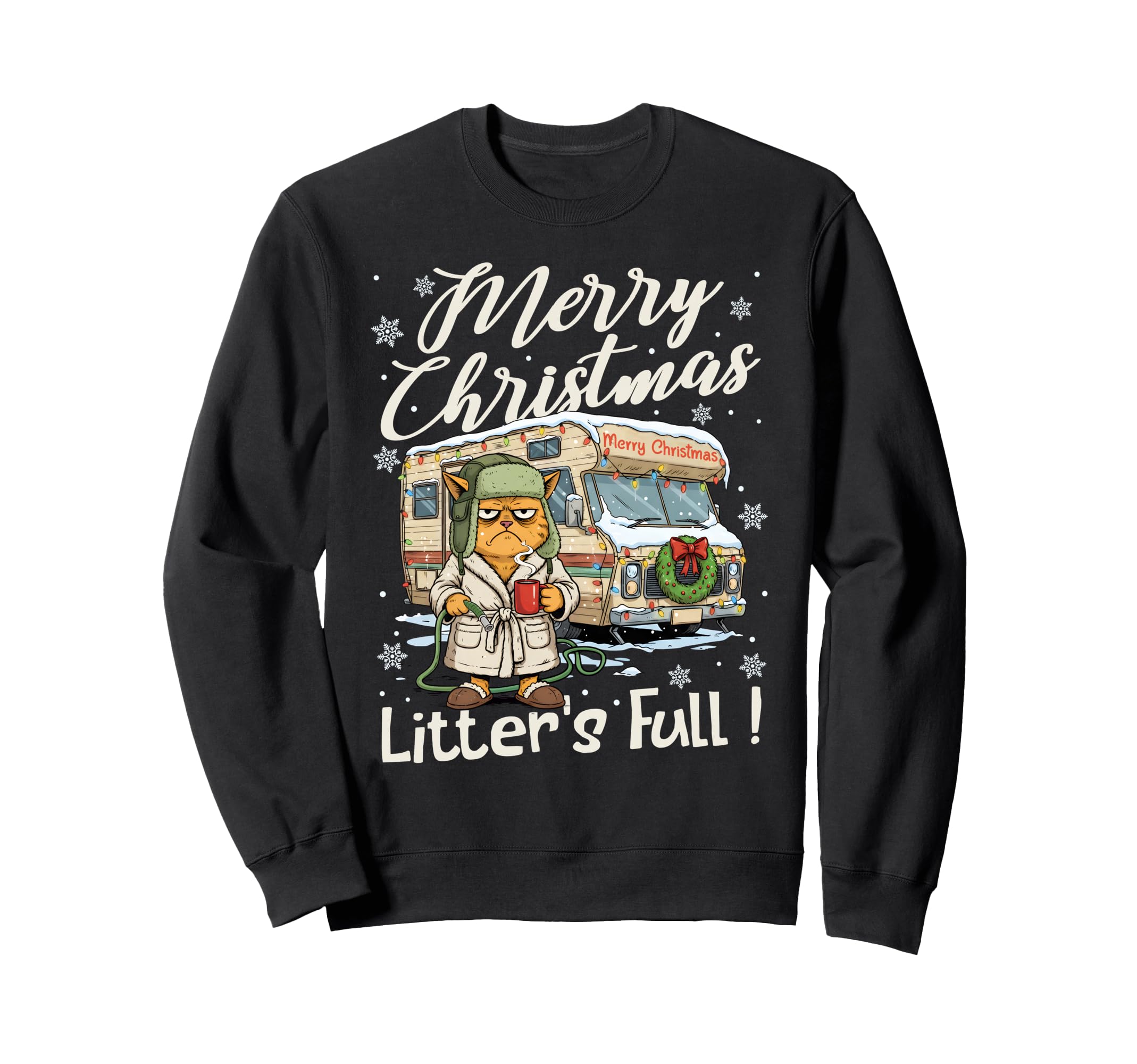 Litters Full Funny Cat Parody Outfit Sweatshirt - Graphic Print for Adults - T-Shirt, Sweatshirt, Hoodie