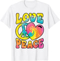 Hippie Women Men Love Peace Sign Heart Tie Dye Retro - Adult & Kids T-Shirts, Sweatshirts & Hoodies apparel design preview 1
