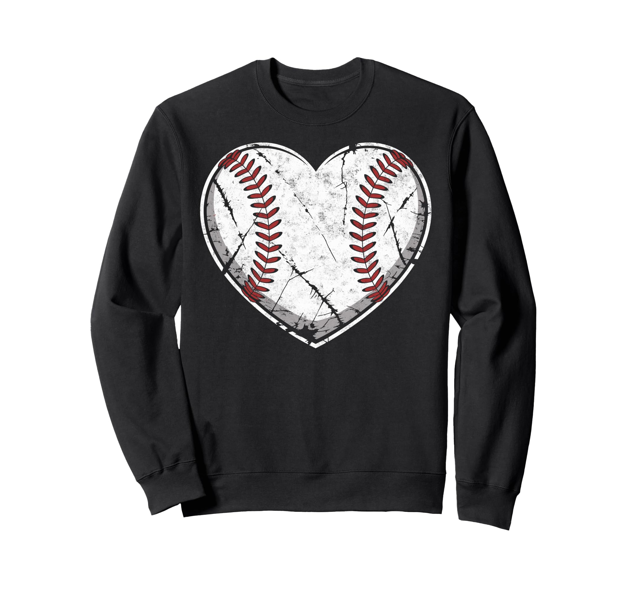 Baseball Ball Heart Player Coach Dad Sweatshirt - Aesthetic Graphic Unisex - T-Shirt, Sweatshirt, Hoodie