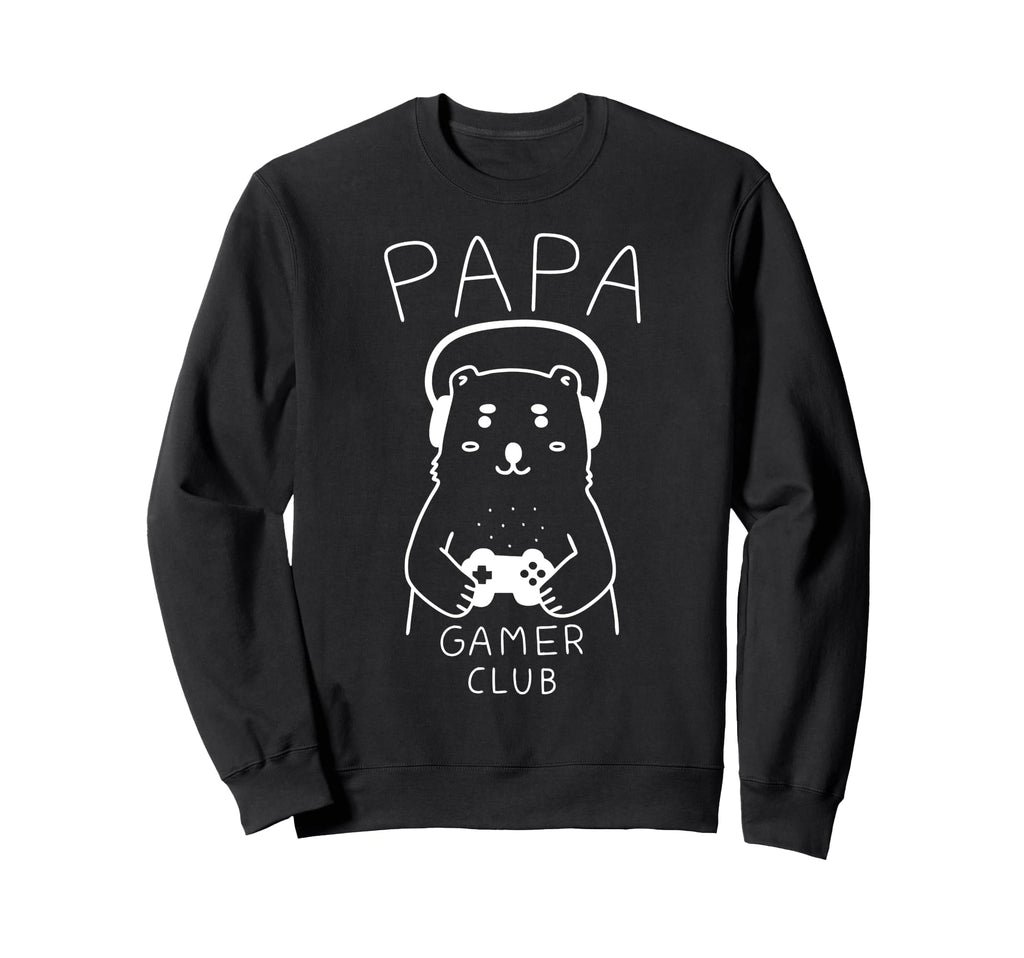 Papa Bear Gamer Club Funny Husband Sweatshirt - Graphic Print for Adults - T-Shirt, Sweatshirt, Hoodie