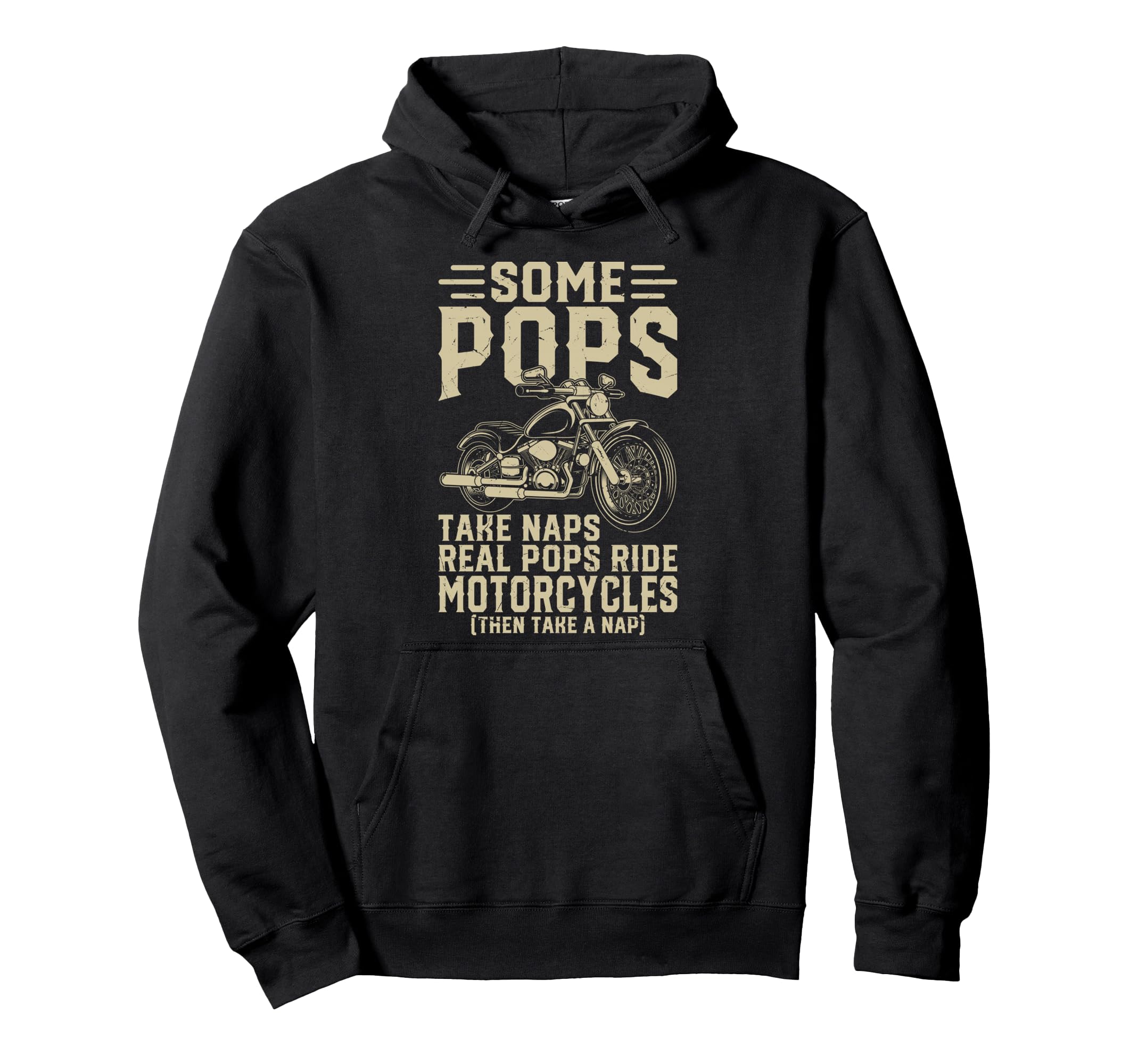 Real Pops Motorcycle Biker Dad Road Hoodie - Graphic Print for Adults - T-Shirt, Sweatshirt, Hoodie