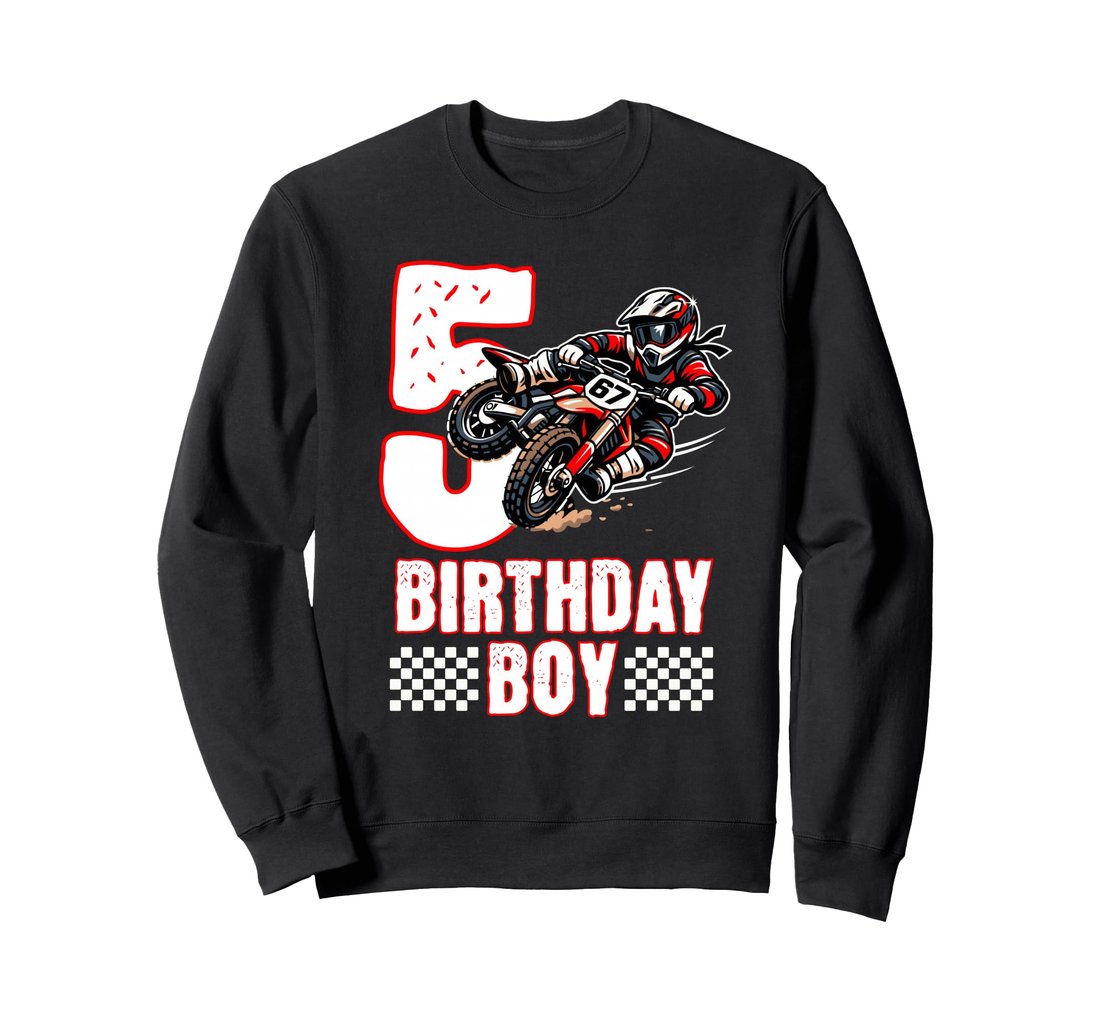 Motocross Birthday Dirt Bike 5Th Sweatshirt - Trendy Graphic Men Women - T-Shirt, Sweatshirt, Hoodie