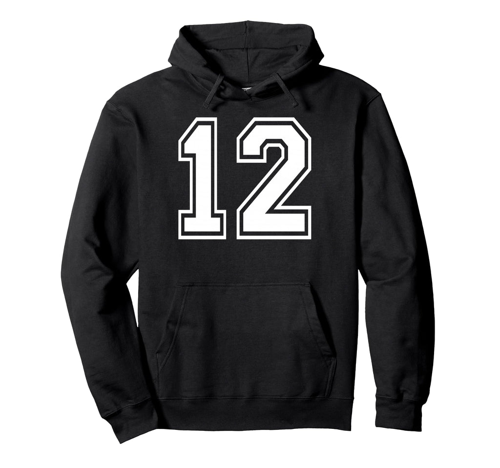12 Number Twelve Team Sports Hoodie - Aesthetic Graphic for Adults - T-Shirt, Sweatshirt, Hoodie