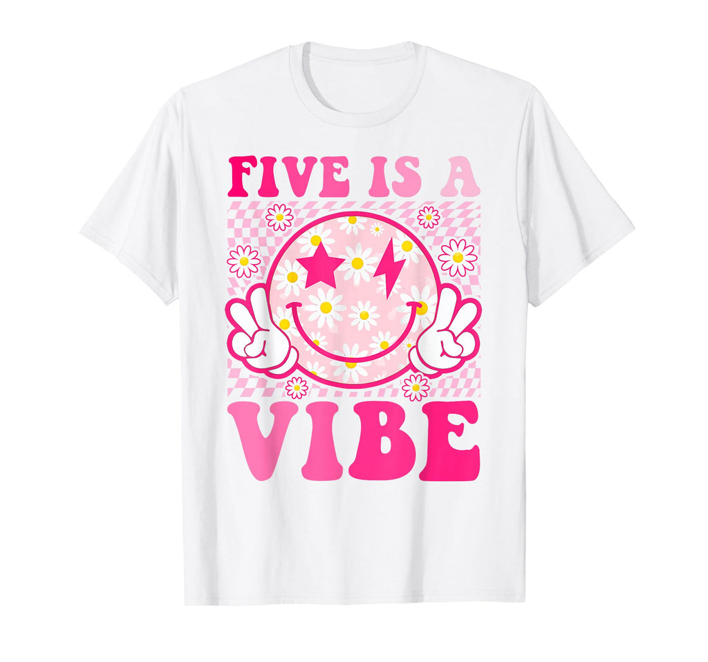 Five Is Vibe 5Th Birthday Groovy 5 T-Shirt - Fun Novelty Design Men Women - T-Shirt, Sweatshirt, Hoodie