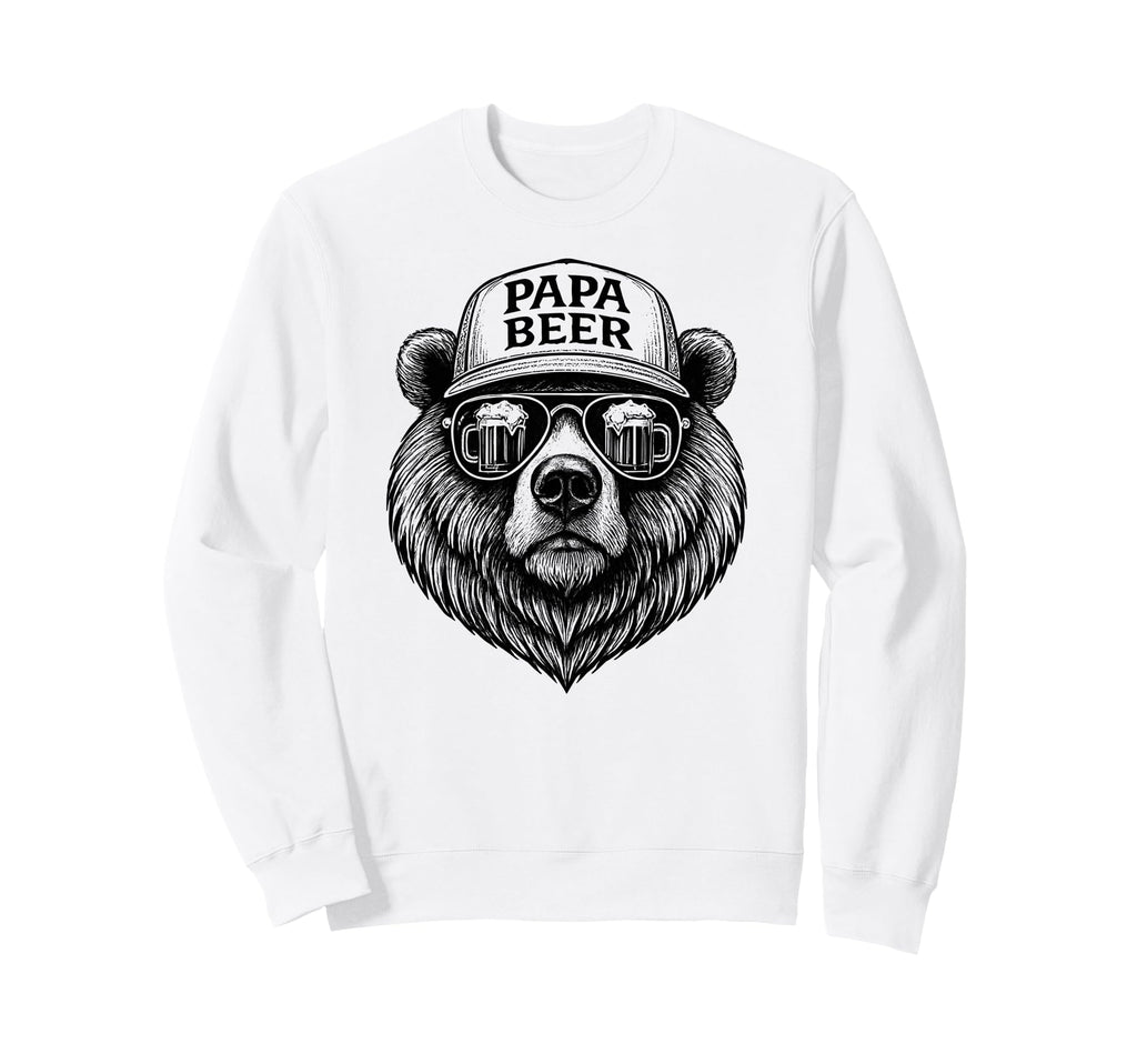 Papa Beer Funny Dad Bear Drinking Sweatshirt - Trendy Graphic Men Women - T-Shirt, Sweatshirt, Hoodie
